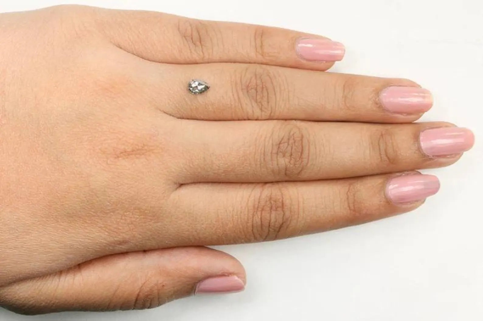 0.42 Ct Natural Loose Pear Shape Diamond Salt And Pepper Pear Cut Diamond 6.00 MM Natural Loose Black Grey Diamond Color Pear Diamond NQ1012