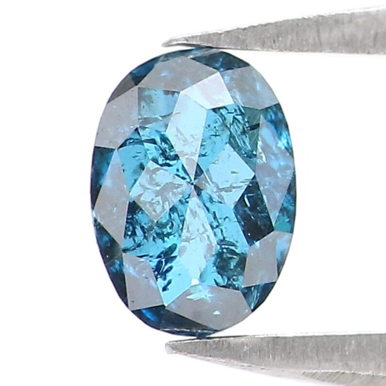 .42 CT Natural Loose Oval Shape Diamond Blue Color Oval Cut Diamond 5.35 MM Natural Loose Diamond Blue Color Oval Rose Cut Diamond NQ215