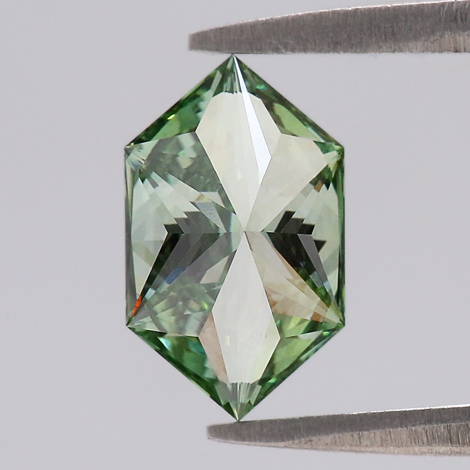 1.69 CT IGI Certified Hexagon Old European Cut Diamond Fancy Vivid Green Color VS1 Clarity Lab Grown Diamond Lab Created Diamond L3673