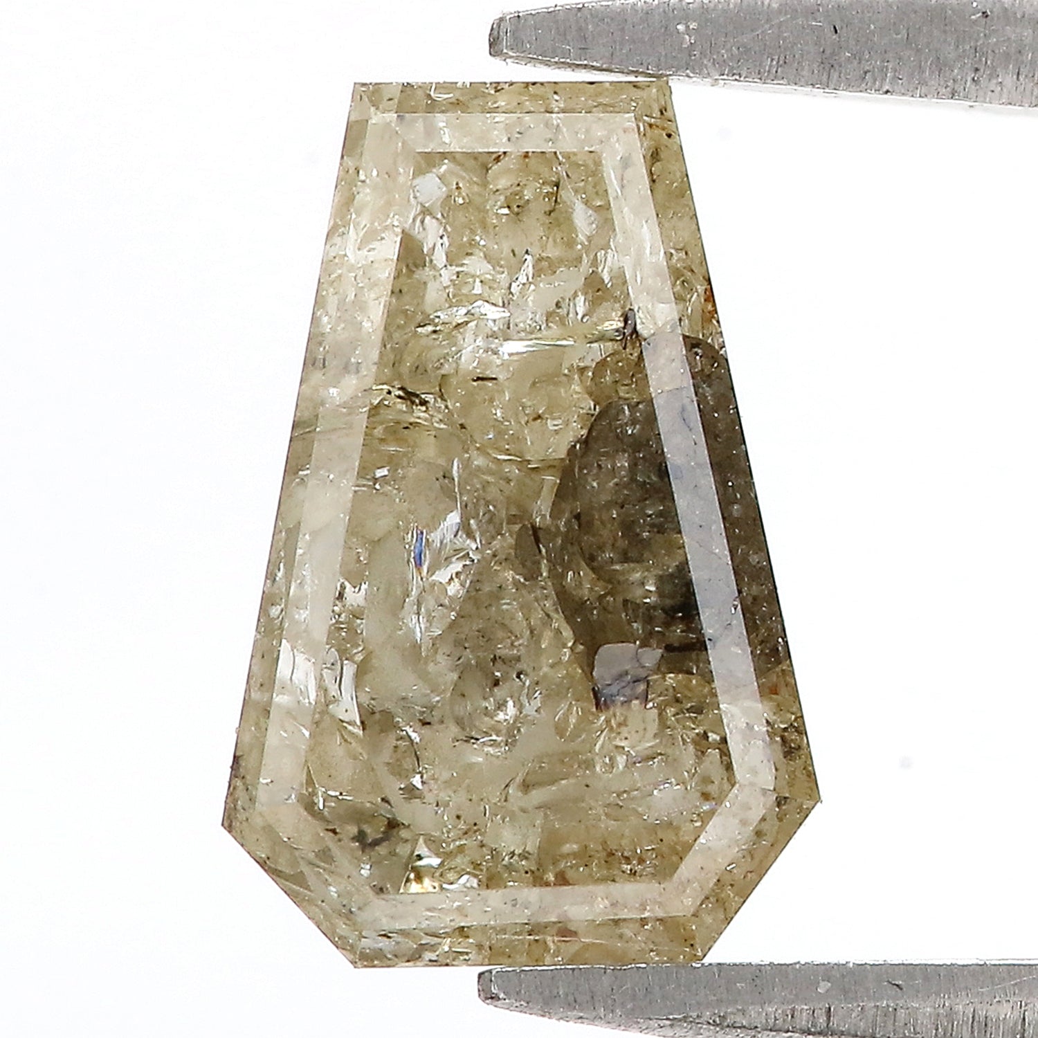 2.61 CT Natural Loose Coffin Cut Diamond Grey Brown Color Coffin Shape Diamond 11.05 MM Natural Loose Diamond Coffin Rose Cut Diamond QL400