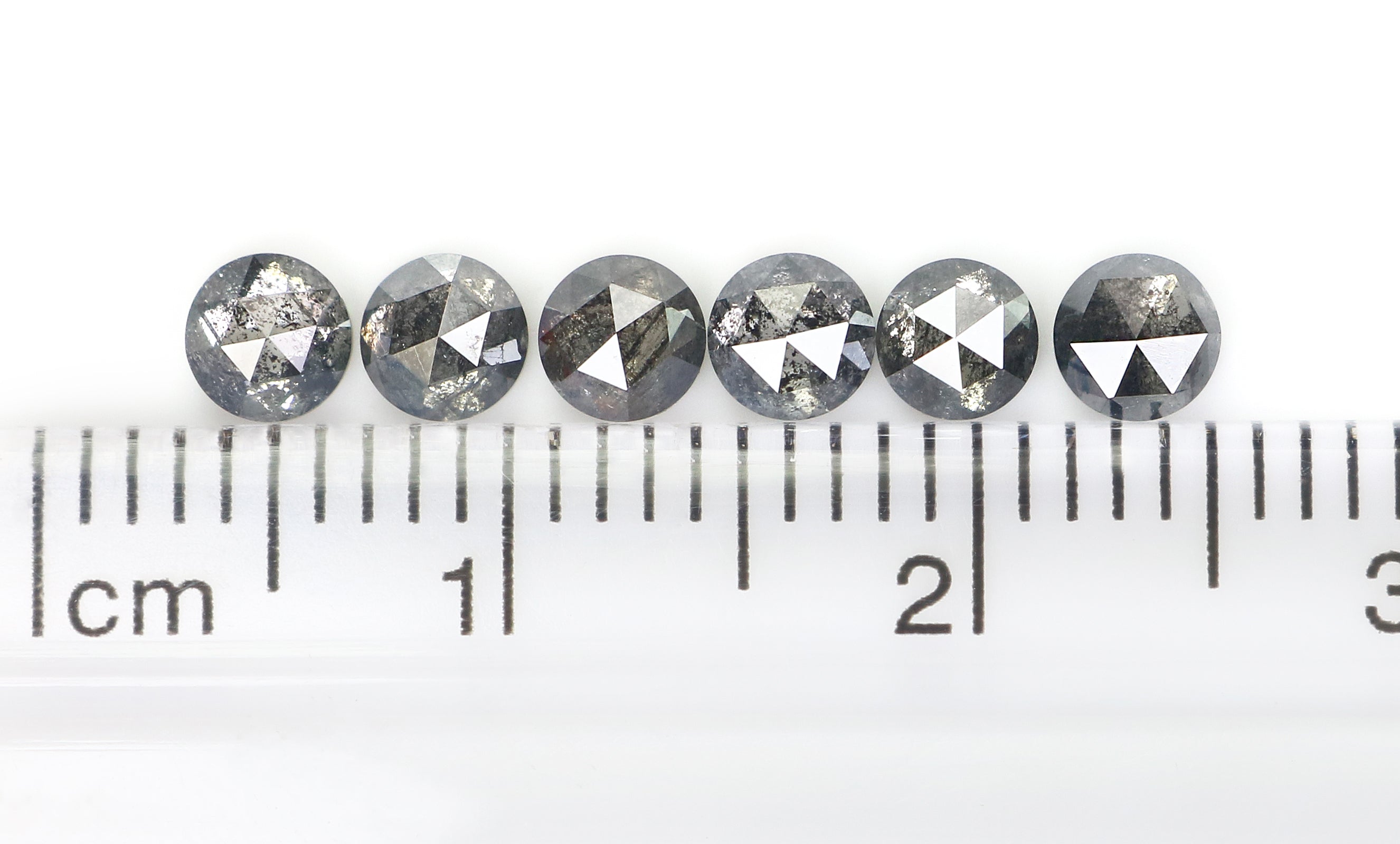 Natural Loose Rose Cut Salt And Pepper Diamond Black Grey Color 1.41 CT 3.45 MM Rose Cut Shape Diamond KR2547