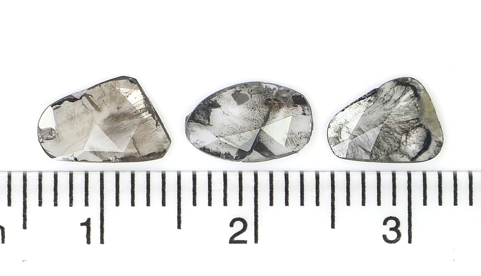 1.21 CT Natural Loose Slice Shape Diamond Salt And Pepper Slice Uncut Diamond 8.65 MM Natural Black Grey Diamond Irregular Cut Diamond L3590
