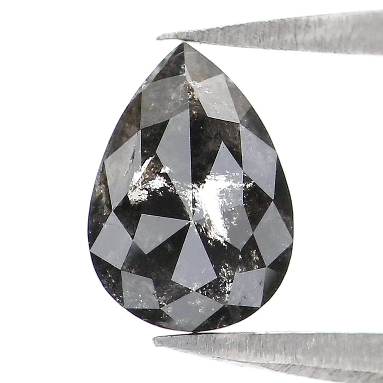 0.58 CT Natural Loose Pear Diamond Salt And Pepper Pear Diamond Natural Loose Diamond 6.80 MM Pear Rose Cut Diamond Pear Cut Diamond NQ2484