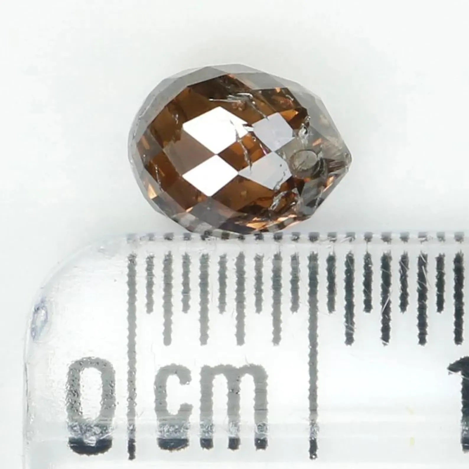 1.18 Ct Natural Loose Briolette Shape Diamond Brown Color Drop Diamond 6.15 MM Natural Loose Brown Color Briolette Rose Cut Diamond NQ469