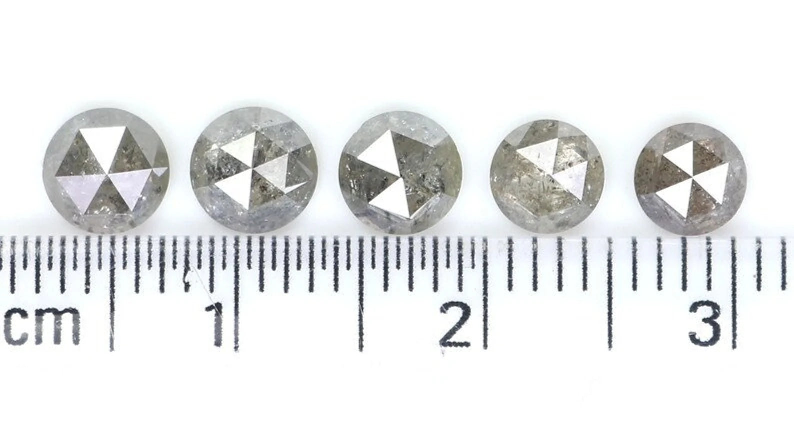 2.42 CT Natural Loose Round Rose Cut Diamond Salt And Pepper Round Shape Diamond 4.60 MM Natural Black Grey Color Rose Cut Diamond NQ2056