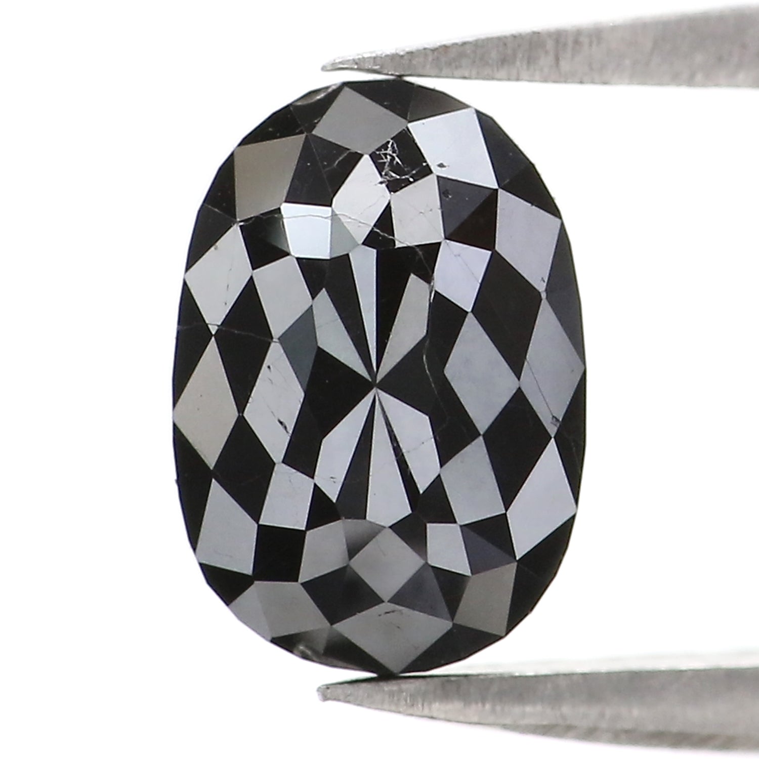 1.99 CT Natural Loose Oval Shape Diamond Black Oval Rose Cut Diamond 8.05 MM Natural Loose Black Color Oval Shape Rose Cut Diamond LC03