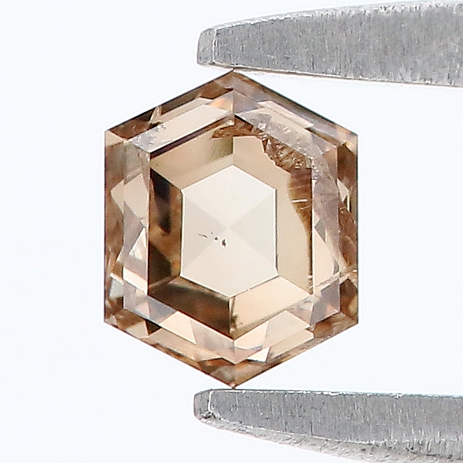 0.29 CT Natural Loose Hexagon Shape Diamond Brown Color Hexagon Cut Diamond 4.20 MM Natural Loose Brown Color Hexagon Rose Cut Diamond LQ850