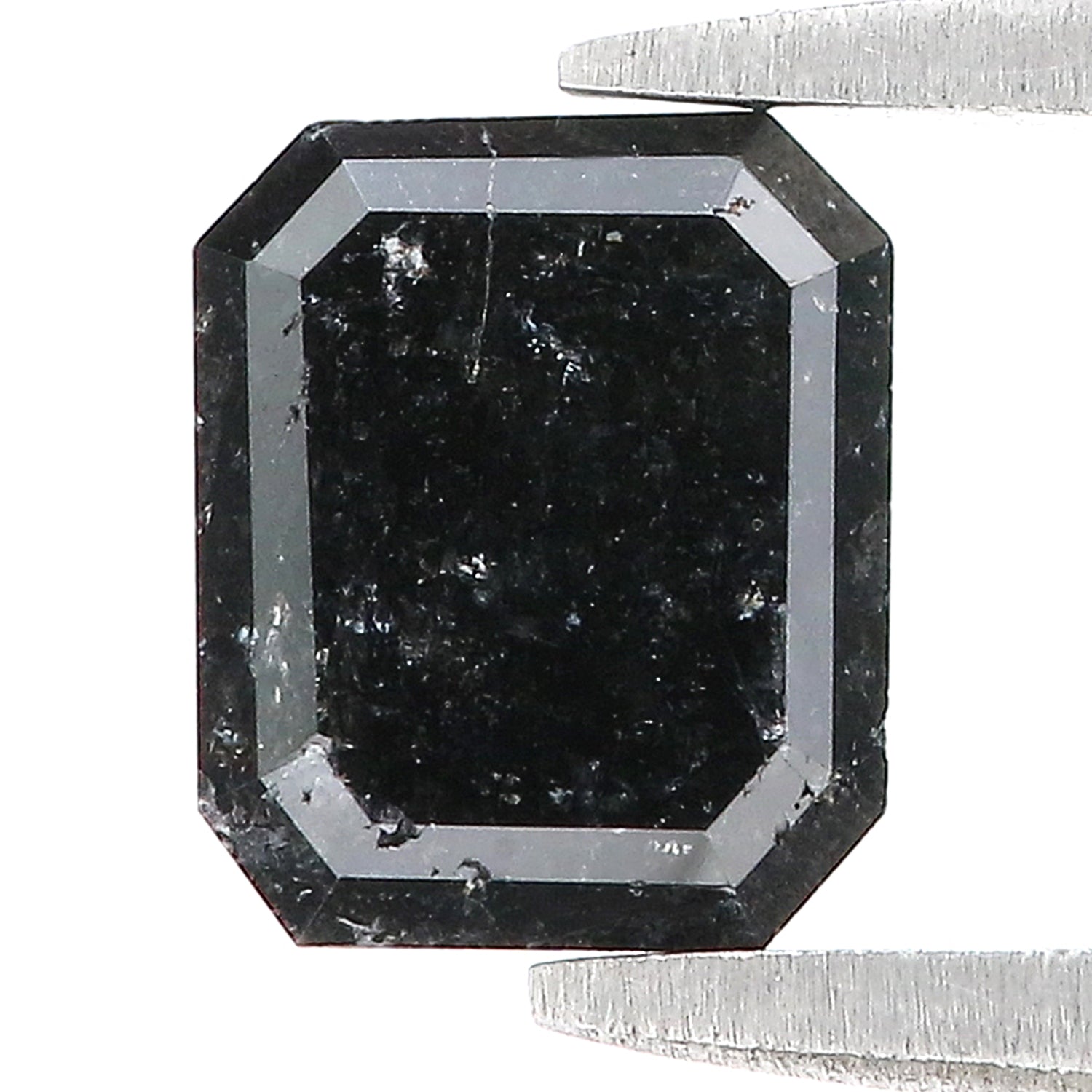 1.76 CT Natural Loose Emerald Shape Diamond Salt And Pepper Emerald Cut Diamond 7.10 MM Natural Black Grey Emerald Rose Cut Diamond LQ1325