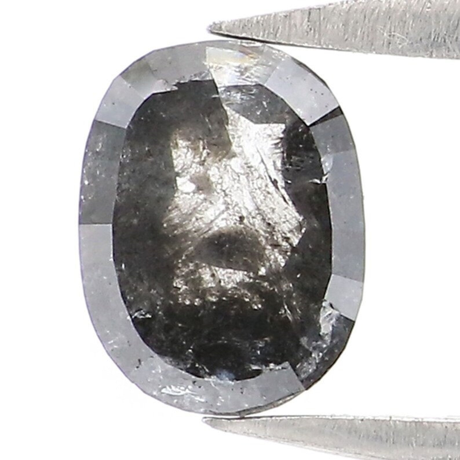 0.53 CT Natural Loose Oval Shape Diamond Salt And Pepper Oval Cut Diamond 5.55 MM Natural Loose Diamond Oval Shape Rose Cut Diamond NQ2048