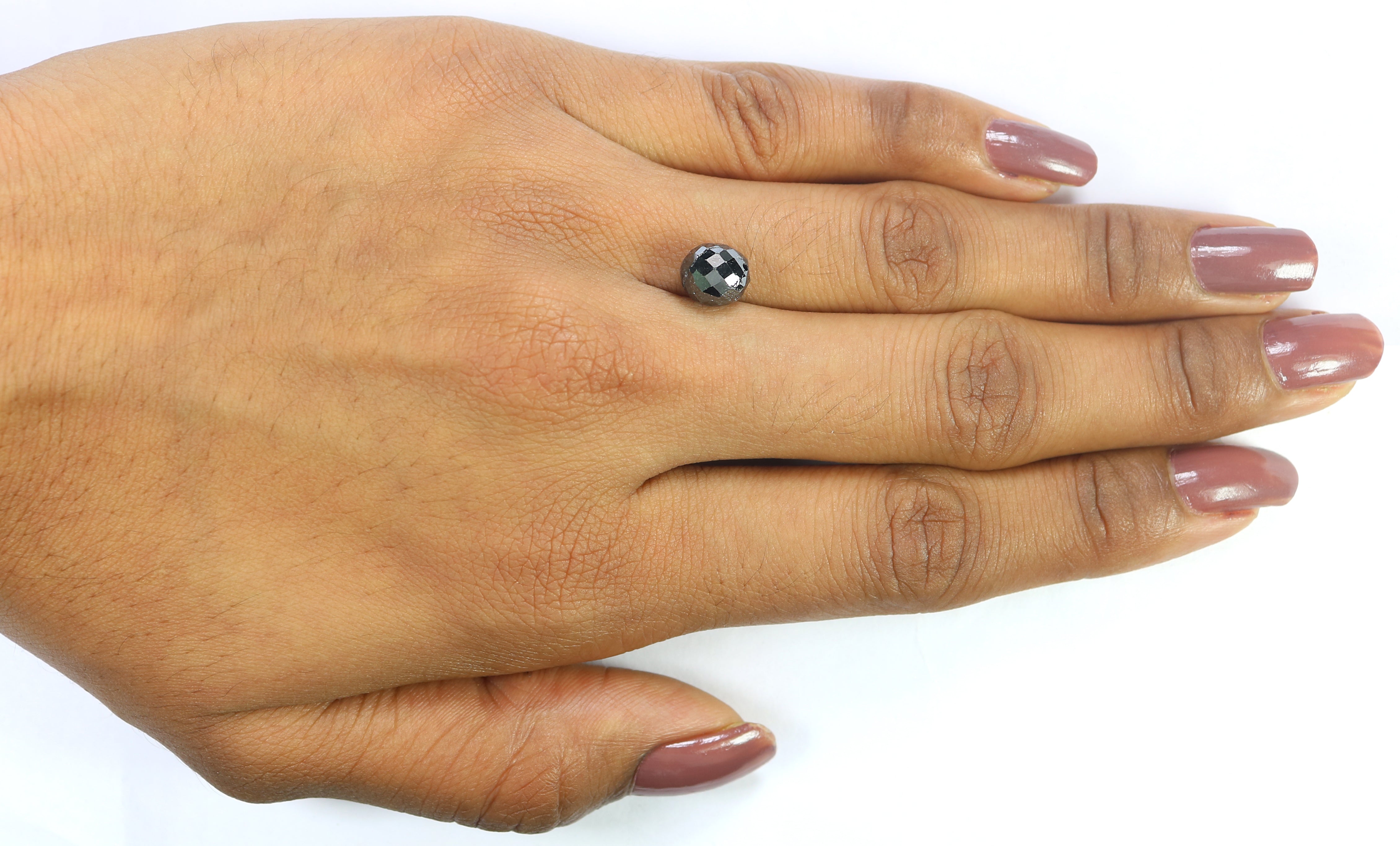 2.99 Ct Natural Loose Briolette Shape Diamond Black Color Drop Diamond 7.50 MM Natural Loose Black Color Briolette Rose Cut Diamond KQ1191
