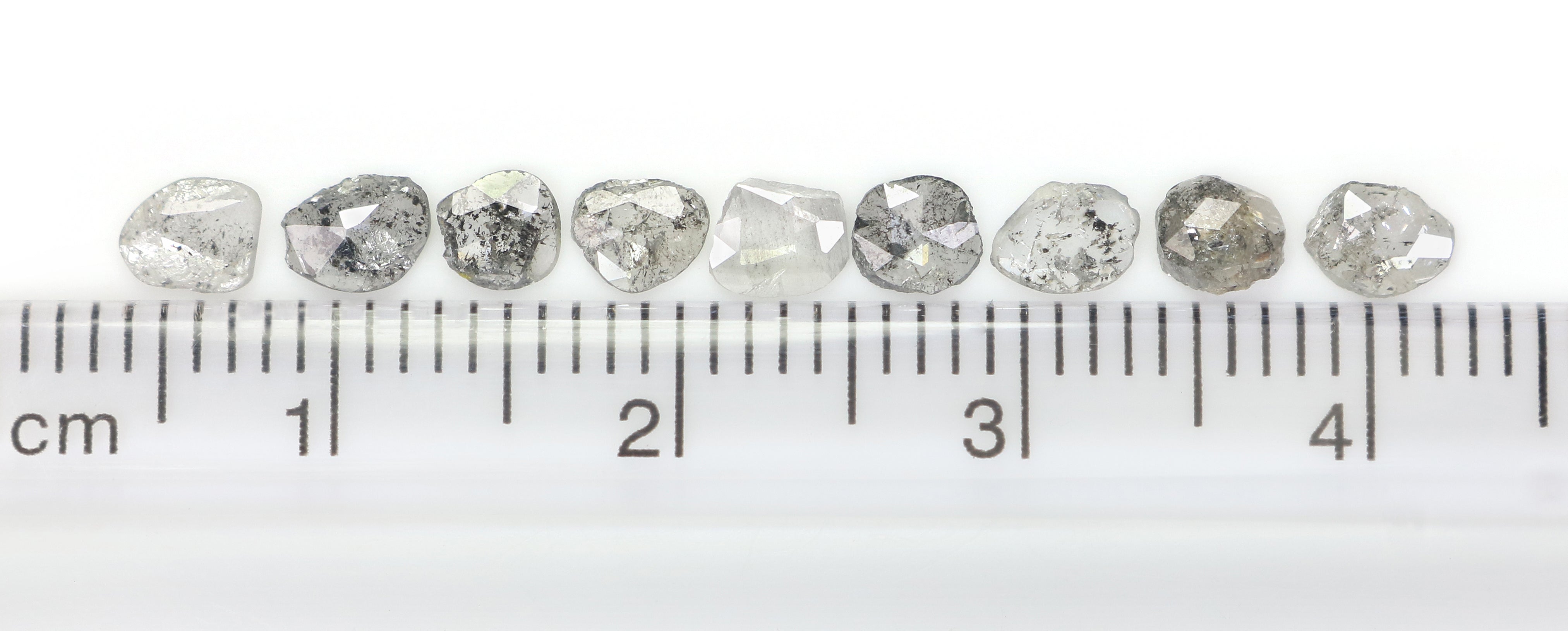 0.97 CT Natural Loose Slice Shape Diamond Salt And Pepper Slice Cut Diamond 4.15 MM Natural Black Grey Color Slice Rose Cut Diamond NQ2133