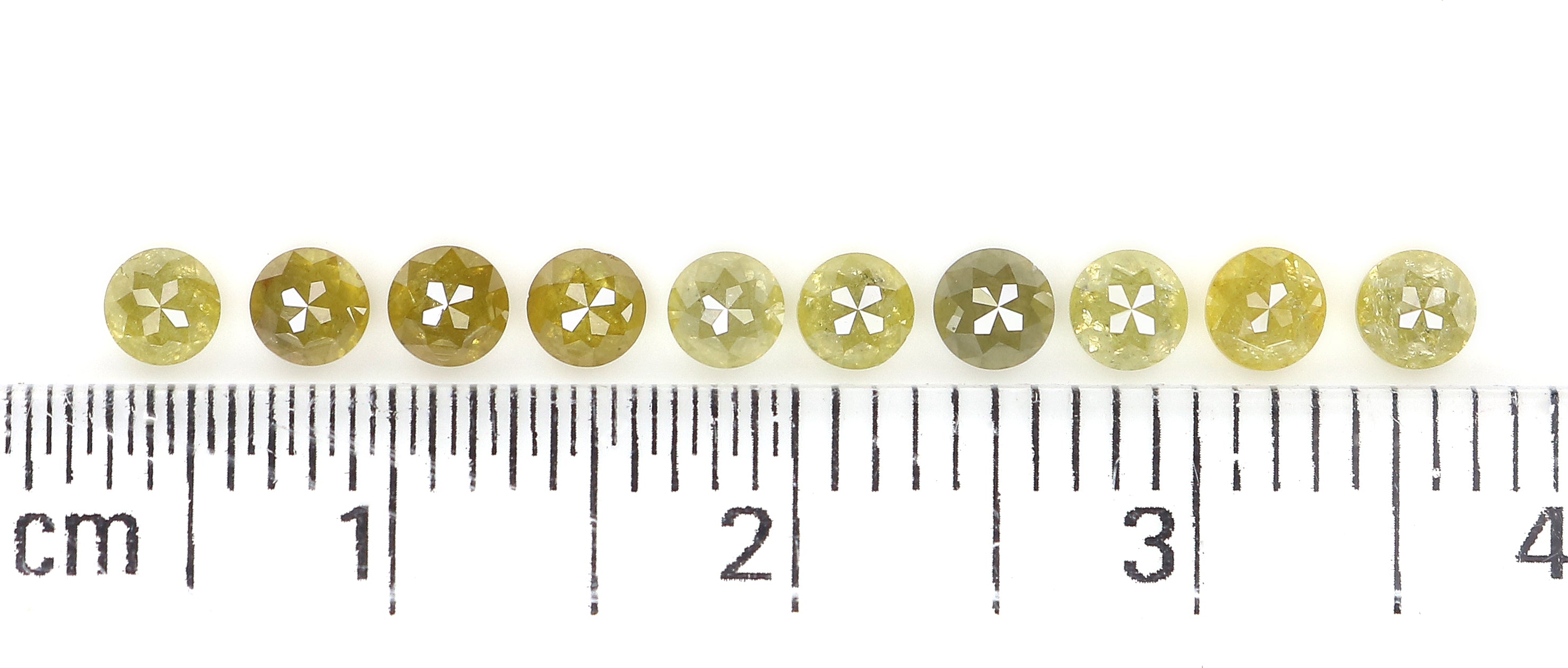 1.47 CT Natural Loose Round Rose Cut Diamond Green Color Round Shape Diamond 2.90 MM Natural Yellow Color Round Rose Cut Diamond LQ9243