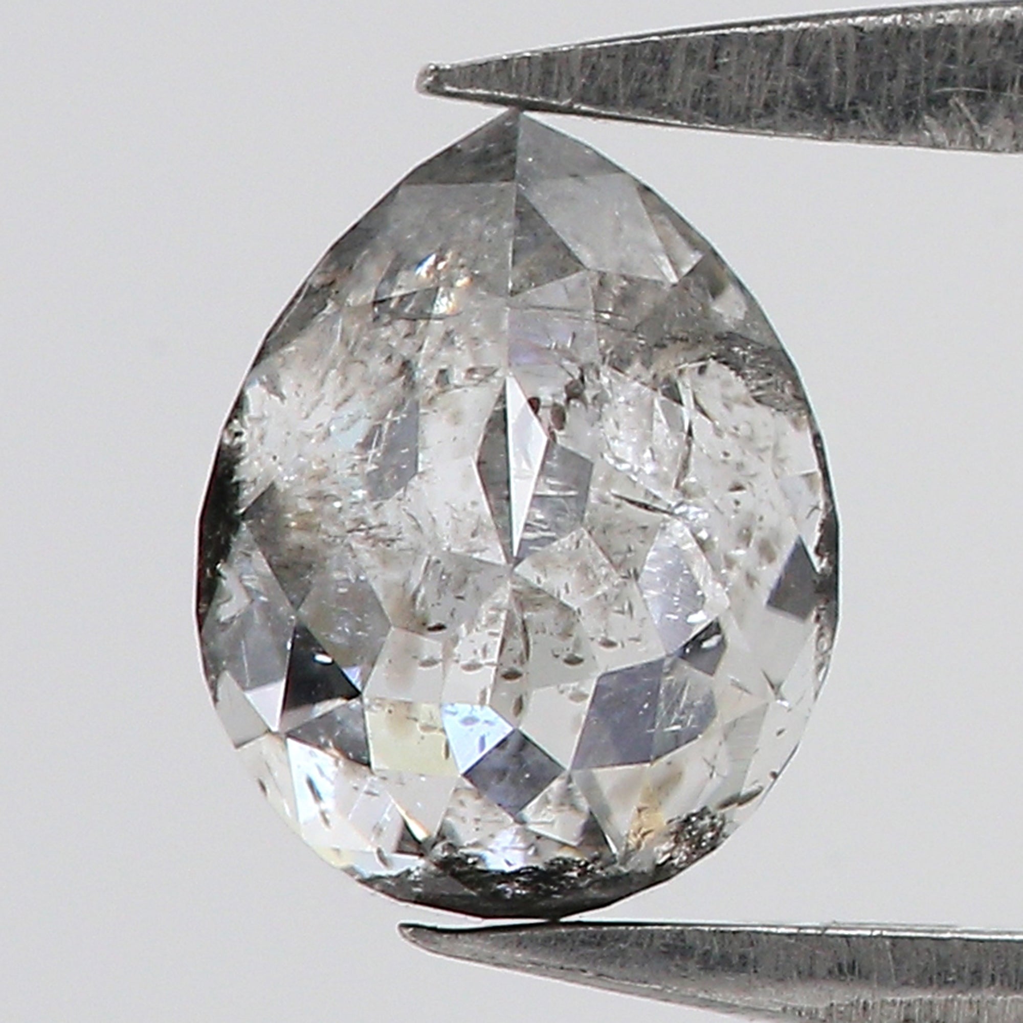 0.83 CT Natural Loose Pear Shape Diamond Salt And Pepper Pear Cut Diamond 6.30 MM Natural Black Grey Diamond Pear Rose Cut Diamond QL8506