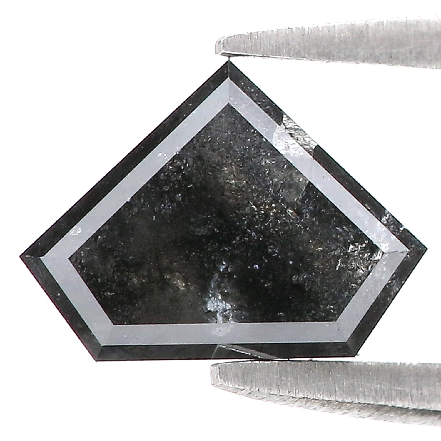 1.45 Ct Natural Loose Shield Diamond Black Color Shield Cut Diamond 6.70 MM Natural Loose Diamond Black Color Shield Rose Cut Diamond LQ154