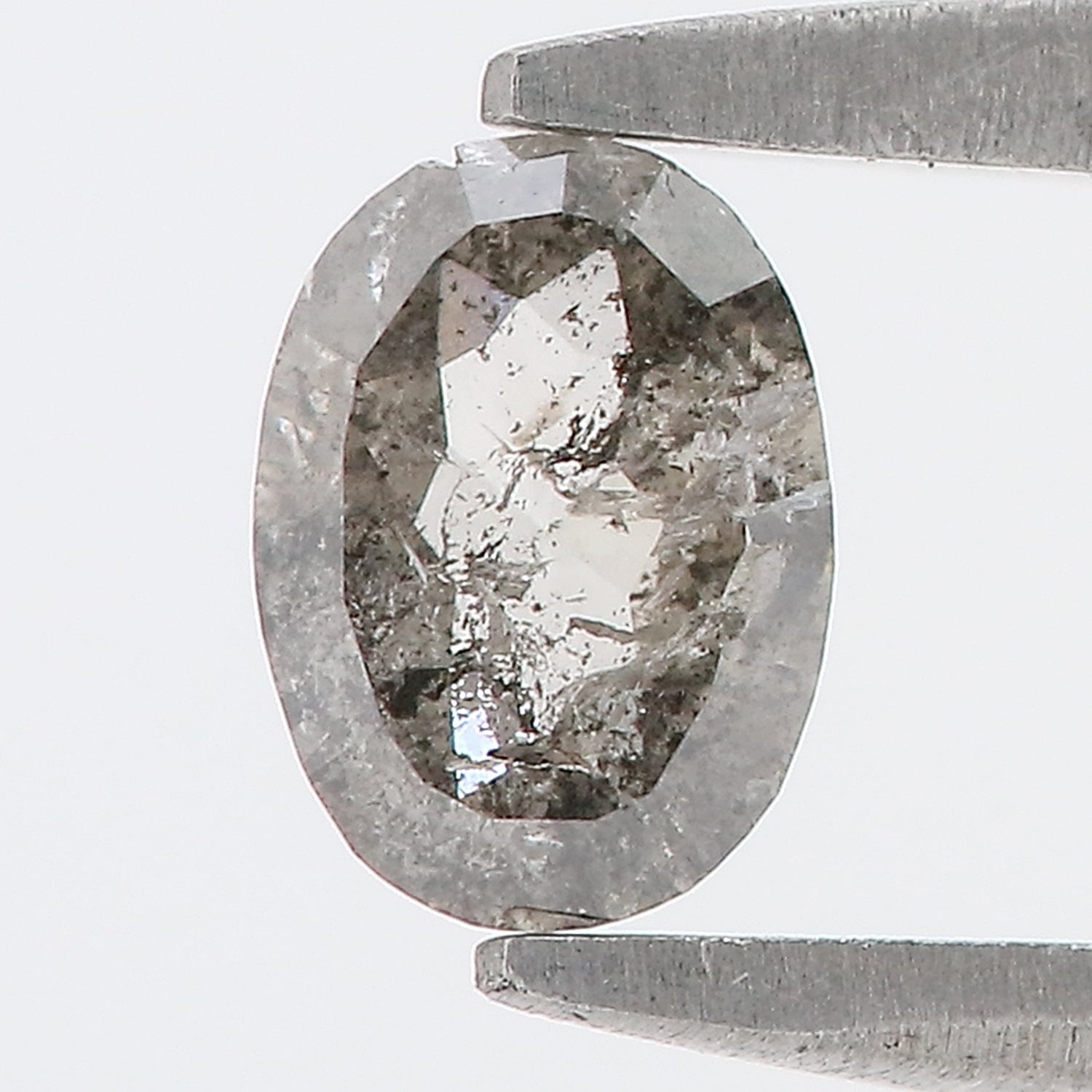 0.36 CT Natural Loose Oval Shape Diamond Salt And Pepper Oval Diamond 5.50 MM Natural Diamond Black Grey Color Oval Rose Cut Diamond LQ424