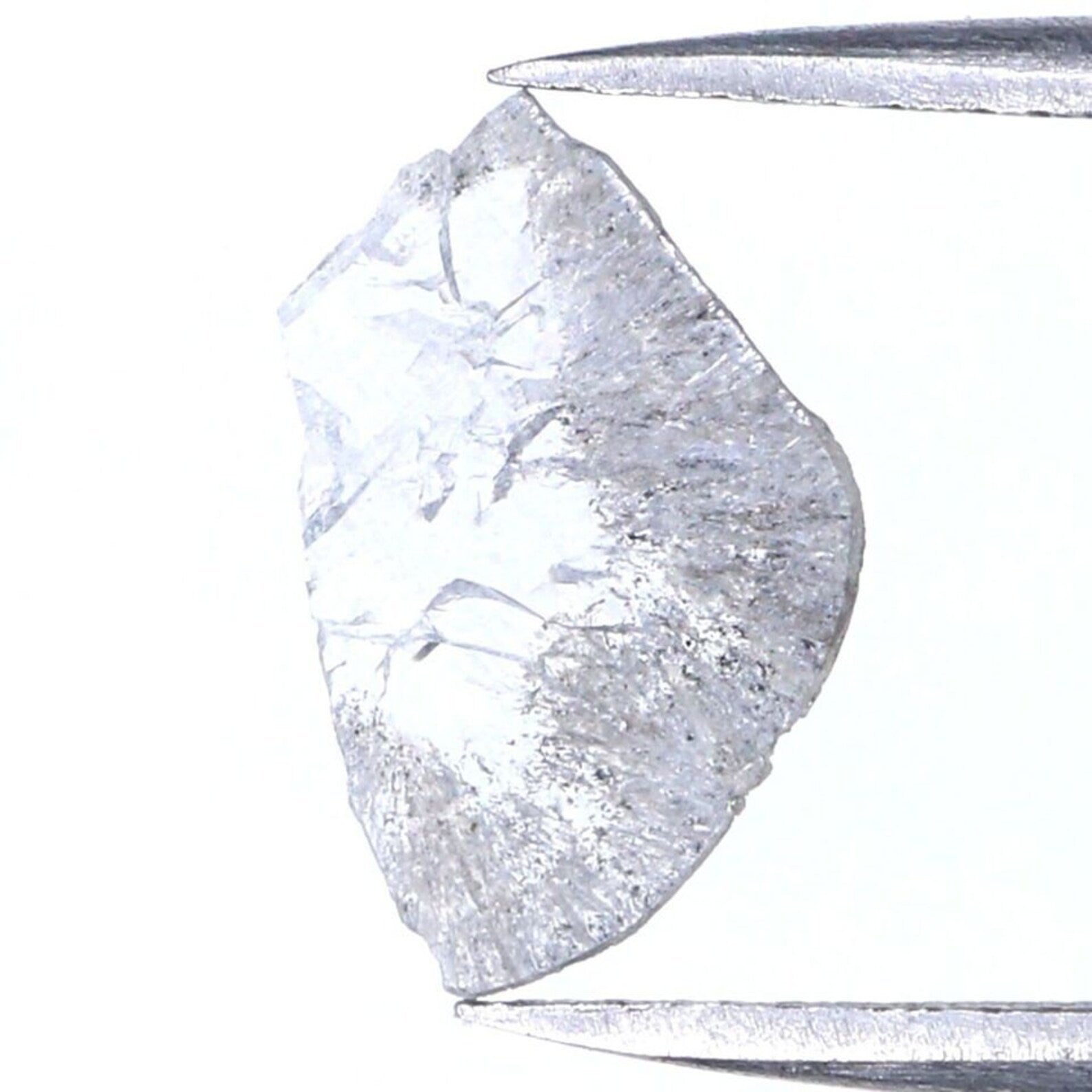 0.52 CT Natural Loose Slice Shape Diamond Salt And Pepper Diamond 12.50 MM Natural Loose Black Grey Color Slice Irregular Cut Diamond NQ7870
