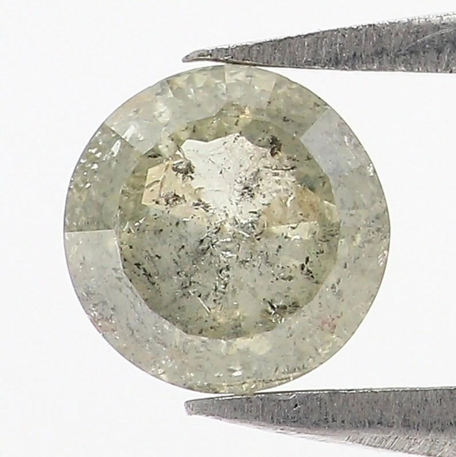 0.64 CT Natural Loose Round Shape Diamond Grey Color Round Cut Diamond 5.10 MM Natural Diamond Green Color Round Rose Cut Diamond NQ396