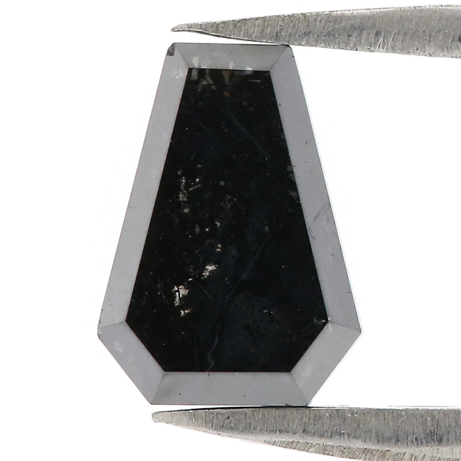 1.16 CT Natural Loose Coffin Shape Diamond Black Color Coffin Cut Diamond 8.15 MM Natural Diamond Black Color Coffin Rose Cut Diamond NQ2519