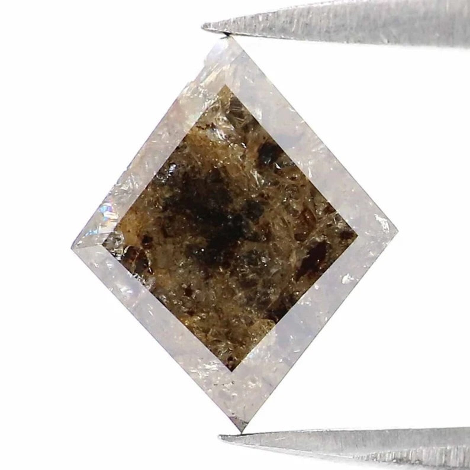 1.34 Ct Natural Loose Kite Shape Diamond Grey Brown Color Kite Shape Diamond 8.70 MM Natural Loose Diamond Kite Rose Cut Diamond NQ9291