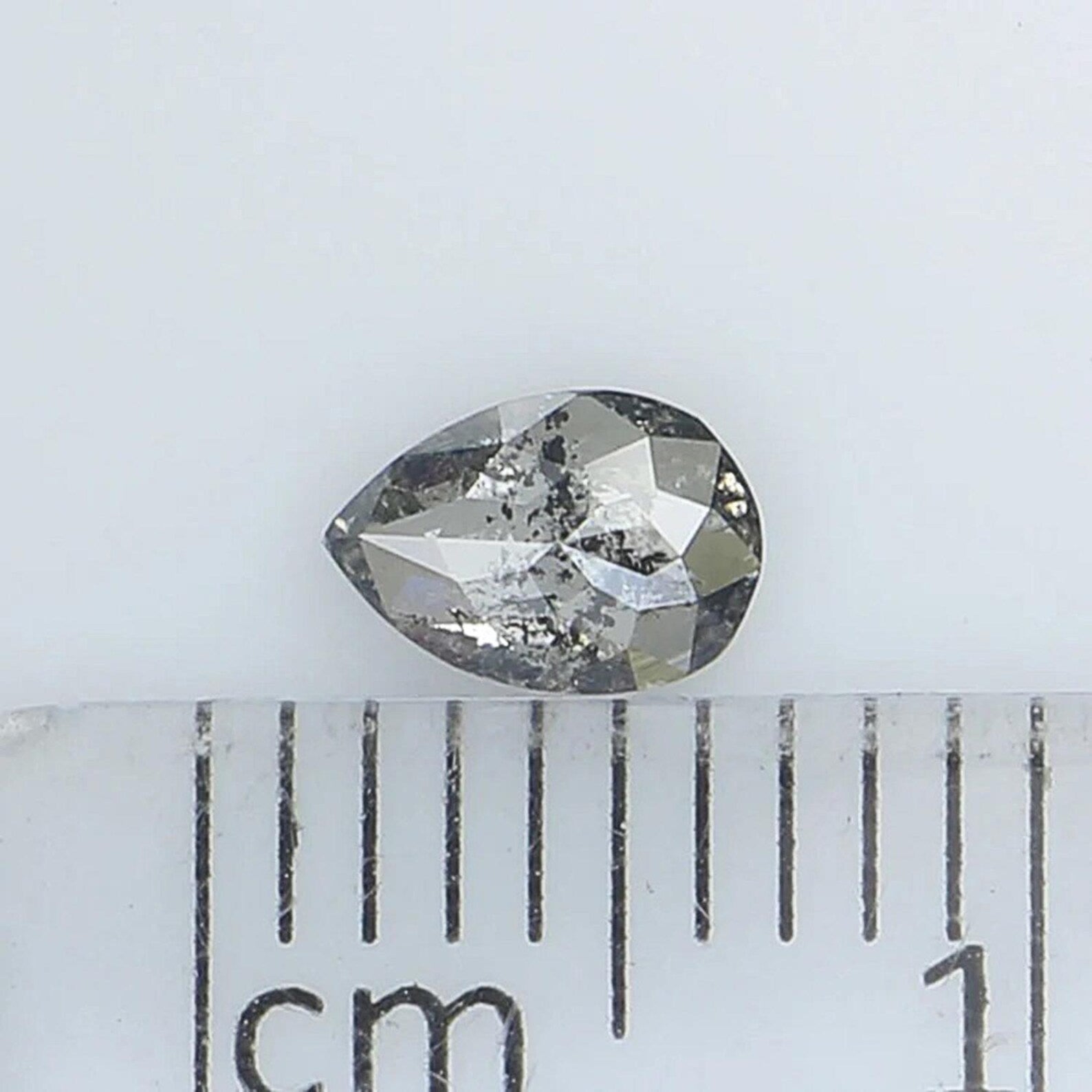 0.28 CT Natural Loose Pear Shape Diamond Salt And Pepper Pear Cut Diamond 5.30 MM Natural Loose Black Gray Color Pear Rose Cut Diamond NQ220