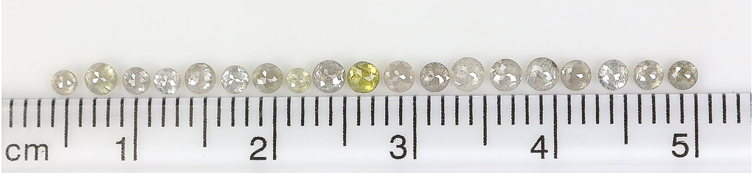 1.06 CT Natural Loose Round Rose Cut Diamond Grey Color Round Shape Diamond 1.80 MM Natural Loose Yellow Color Round Rose Cut Diamond KQ2431