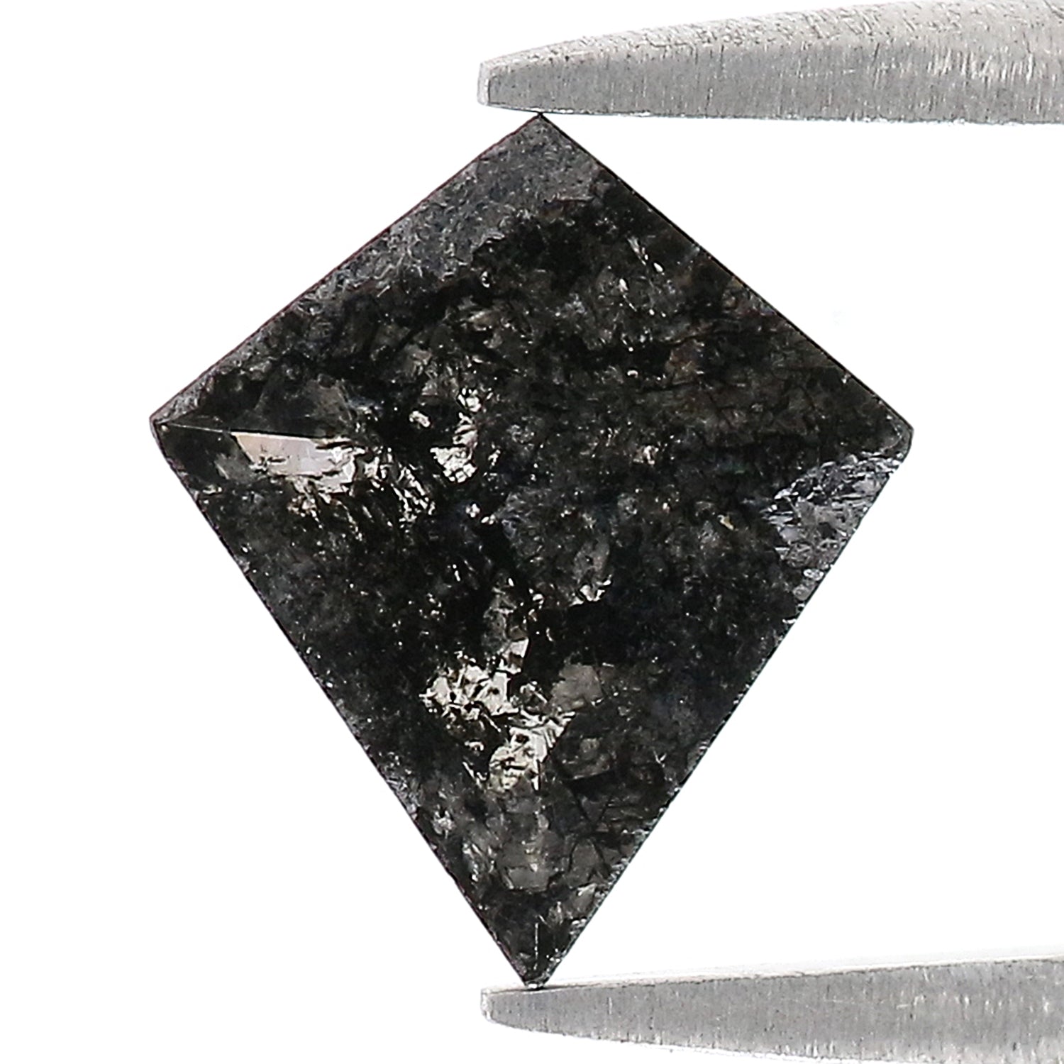 1.06 CT Natural Loose Kite Shape Diamond Salt And Pepper Kite Diamond 10.05 MM Natural Loose Black Grey Color Kite Rose Cut Diamond L3411