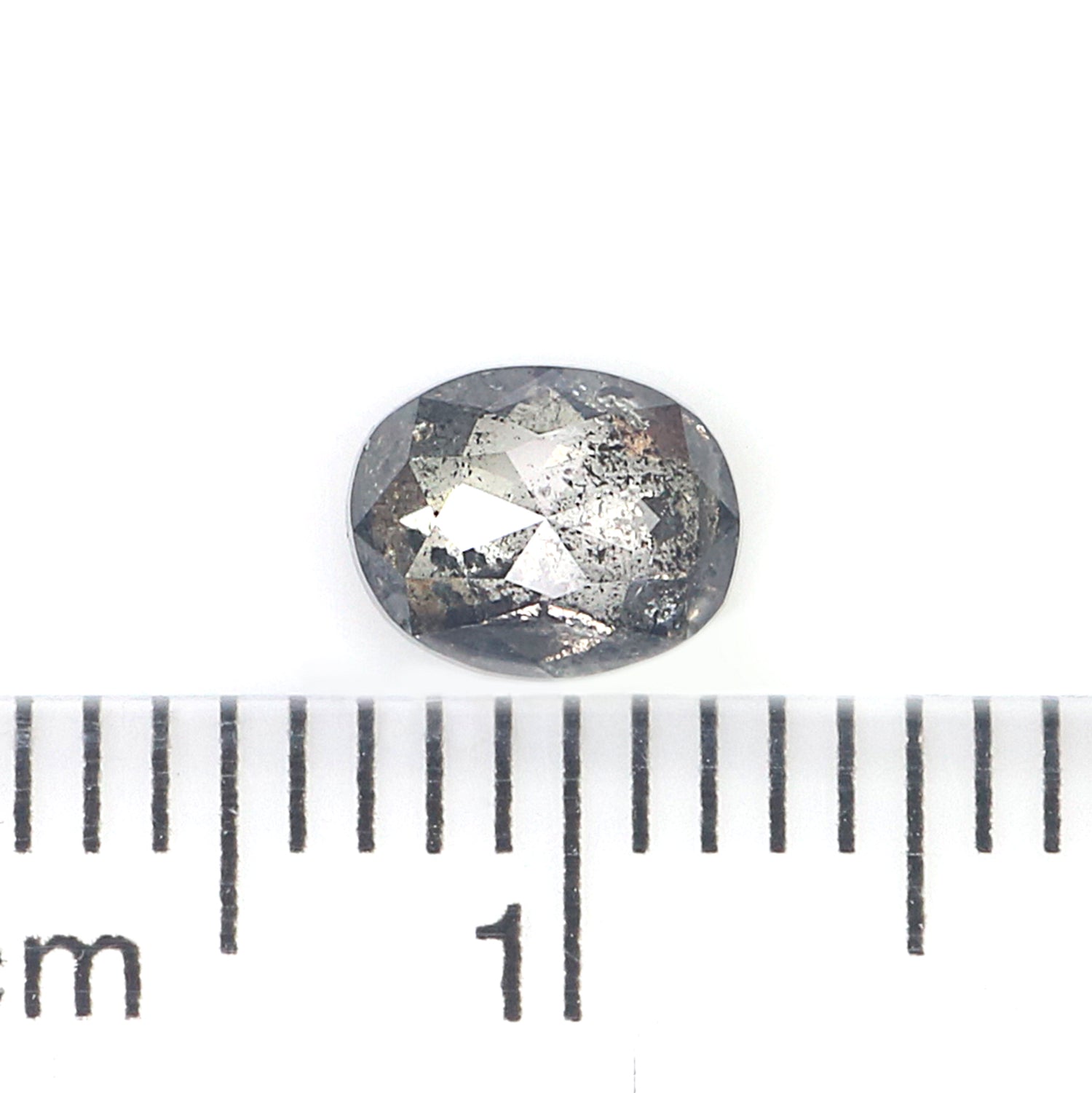 1.00 CT Natural Loose Oval Shape Diamond Salt And Pepper Oval Diamond 6.55 MM Natural Loose Black Grey Color Oval Rose Cut Diamond QL761