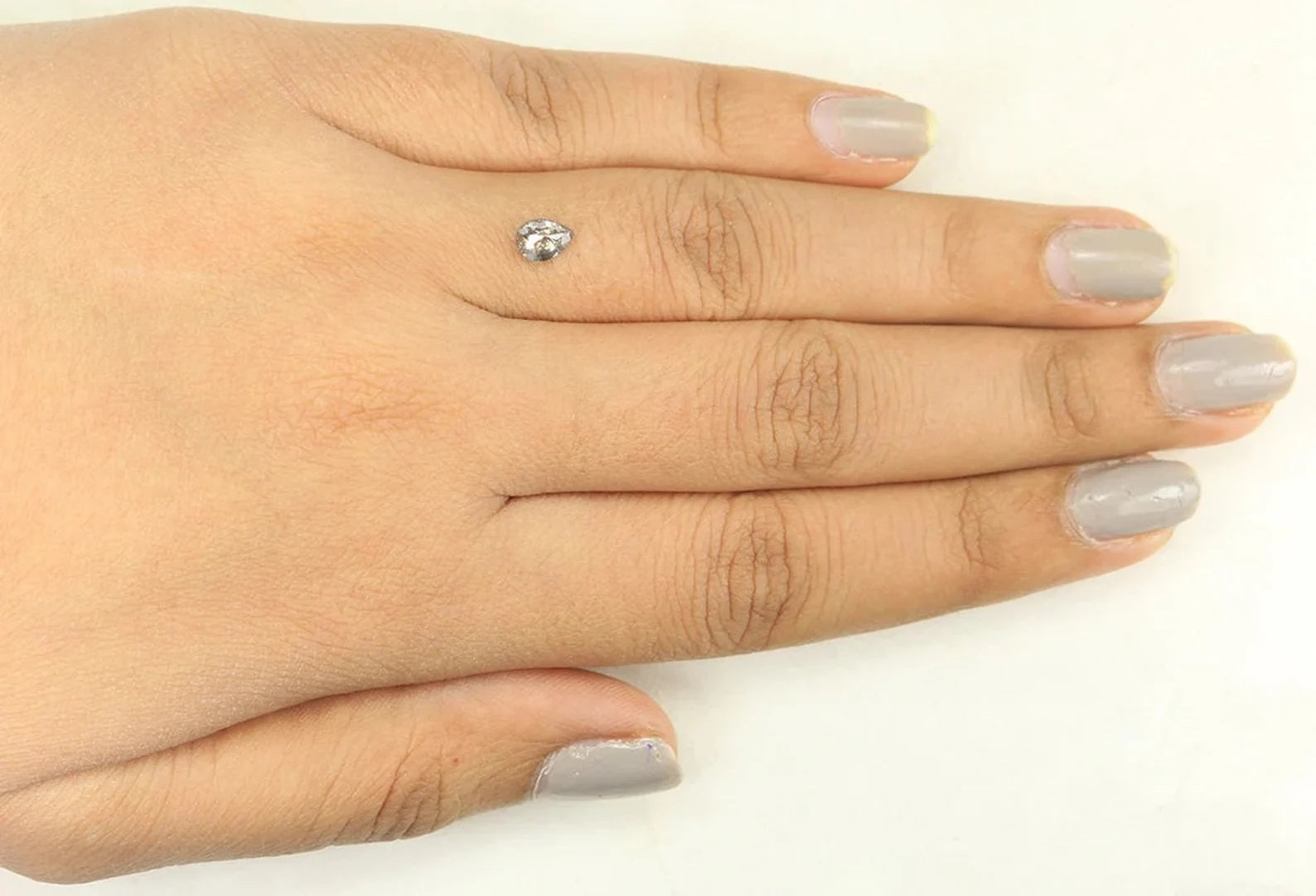 0.45 Ct Natural Loose Pear Shape Diamond Salt Pepper Pear Cut Diamond 5.75 MM Natural Loose Black Grey Color Pear Rose Cut Diamond NQ940