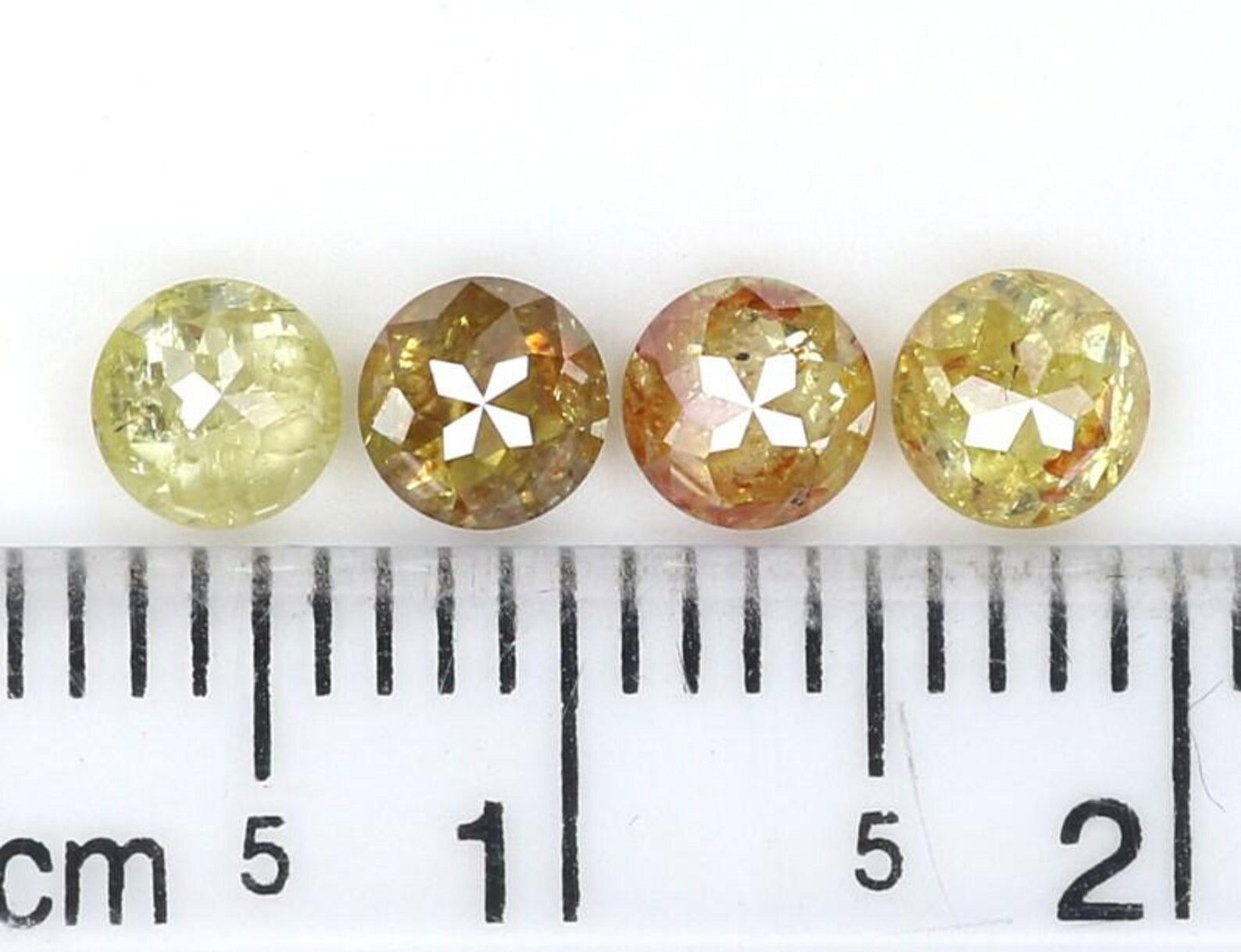 1.35 CT Natural Loose Round Shape Diamond Yellow Color Round Cut Diamond 4.10 MM Natural Diamond Brown Color Round Rose Cut Diamond NQ1923