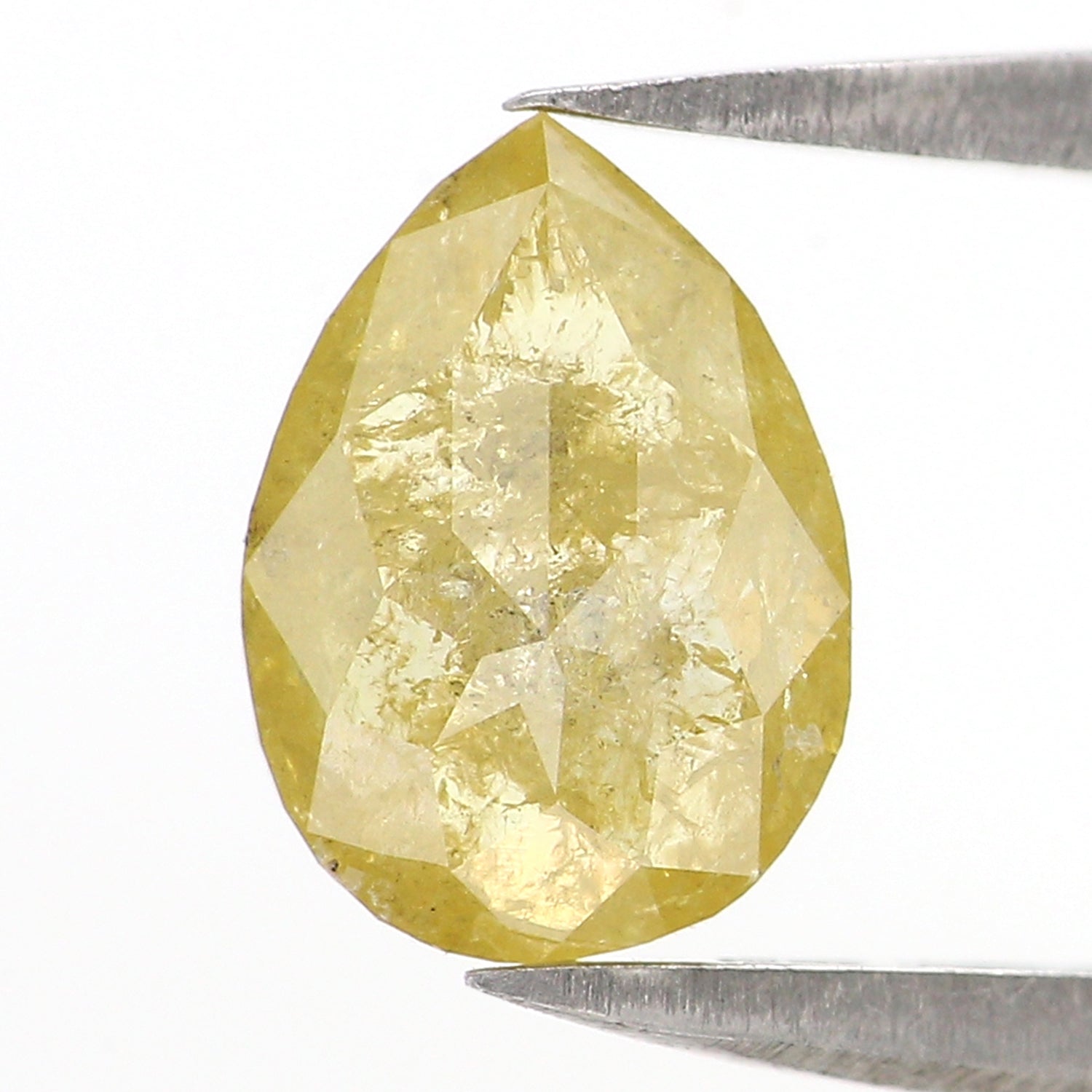 Natural Loose Pear Diamond, Yellow Color Pear Cut Diamond, Natural Loose Diamond, Pear Rose Cut Diamond, 1.25 CT Pear Shape Diamond L2886