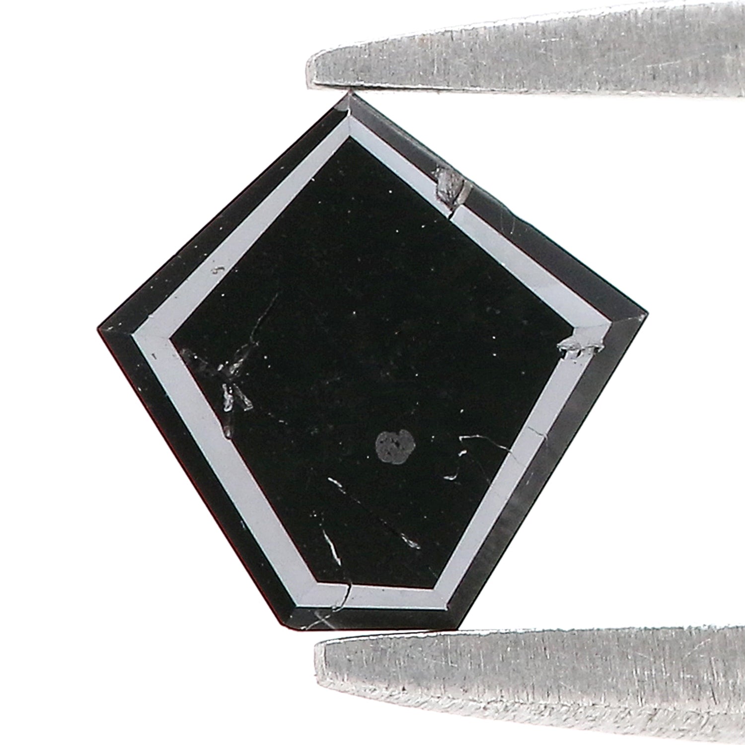 0.70 CT Natural Loose Pentagon Shape Diamond Black Color Pentagon Diamond 6.25 MM Natural Loose Black Color Pentagon Rose Cut Diamond LQ9764