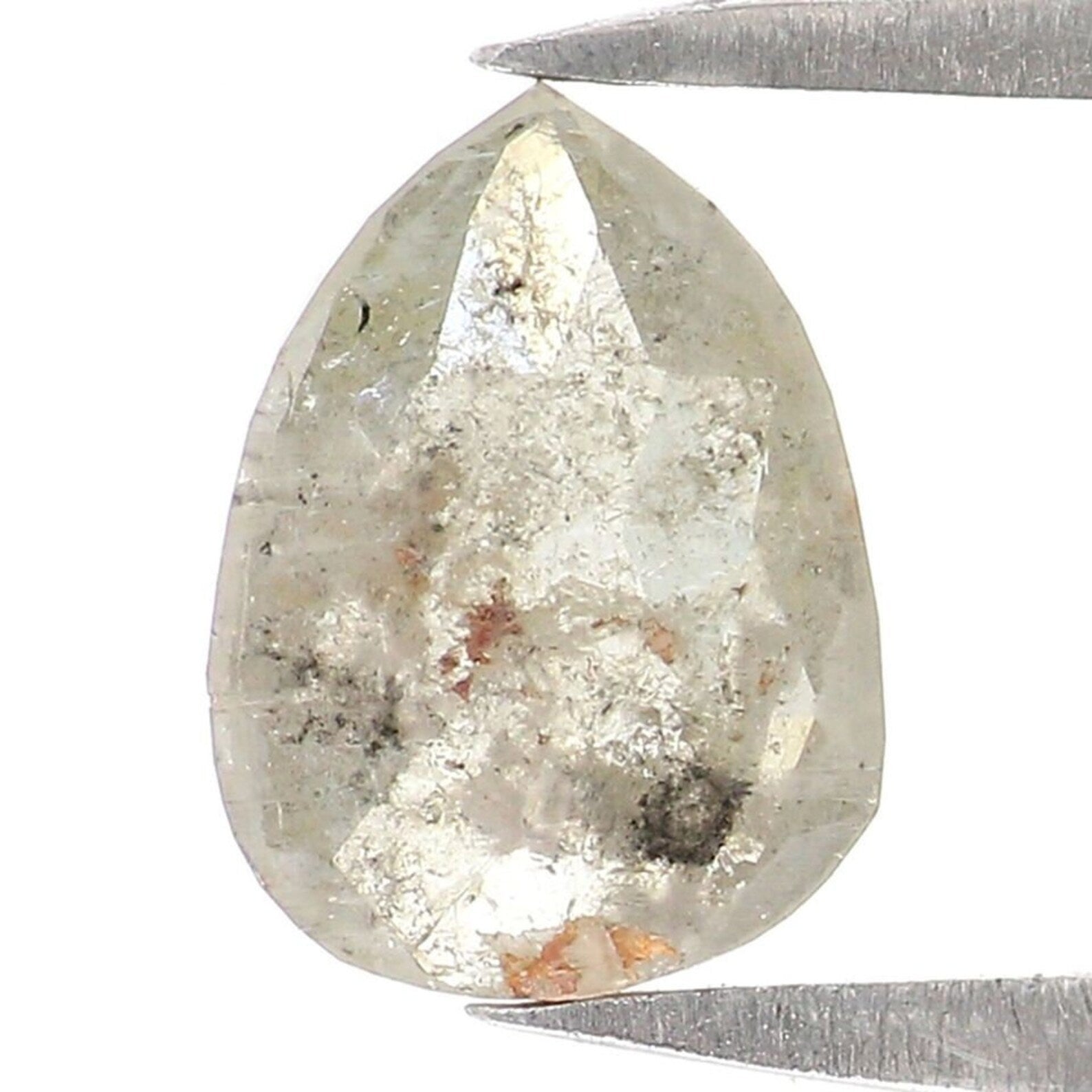 0.63 CT Natural Loose Pear Diamond Grey Color Pear Cut Diamond Natural Loose Diamond 7.20 MM Pear Rose Cut Diamond Pear Shape Diamond NQ8563