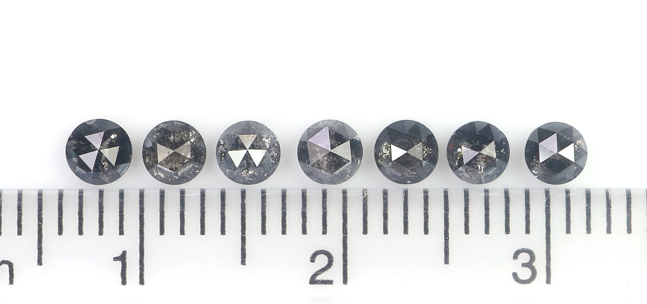 1.11 Ct Natural Loose Round Rose Cut Diamond Salt And Pepper Round Cut Diamond 3.10 MM Natural Black Grey Color Round Rose Cut Diamond L6226