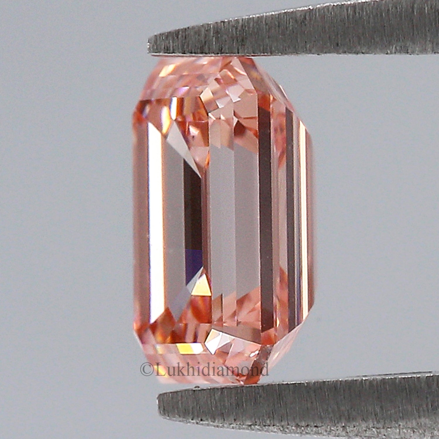 1.13 CT IGI Certified Emerald Cut Fancy Vivid Pink Color Diamond VS1 Clarity Diamond Lab Grown Diamond Lab Created Emerald CVD Diamond L3296