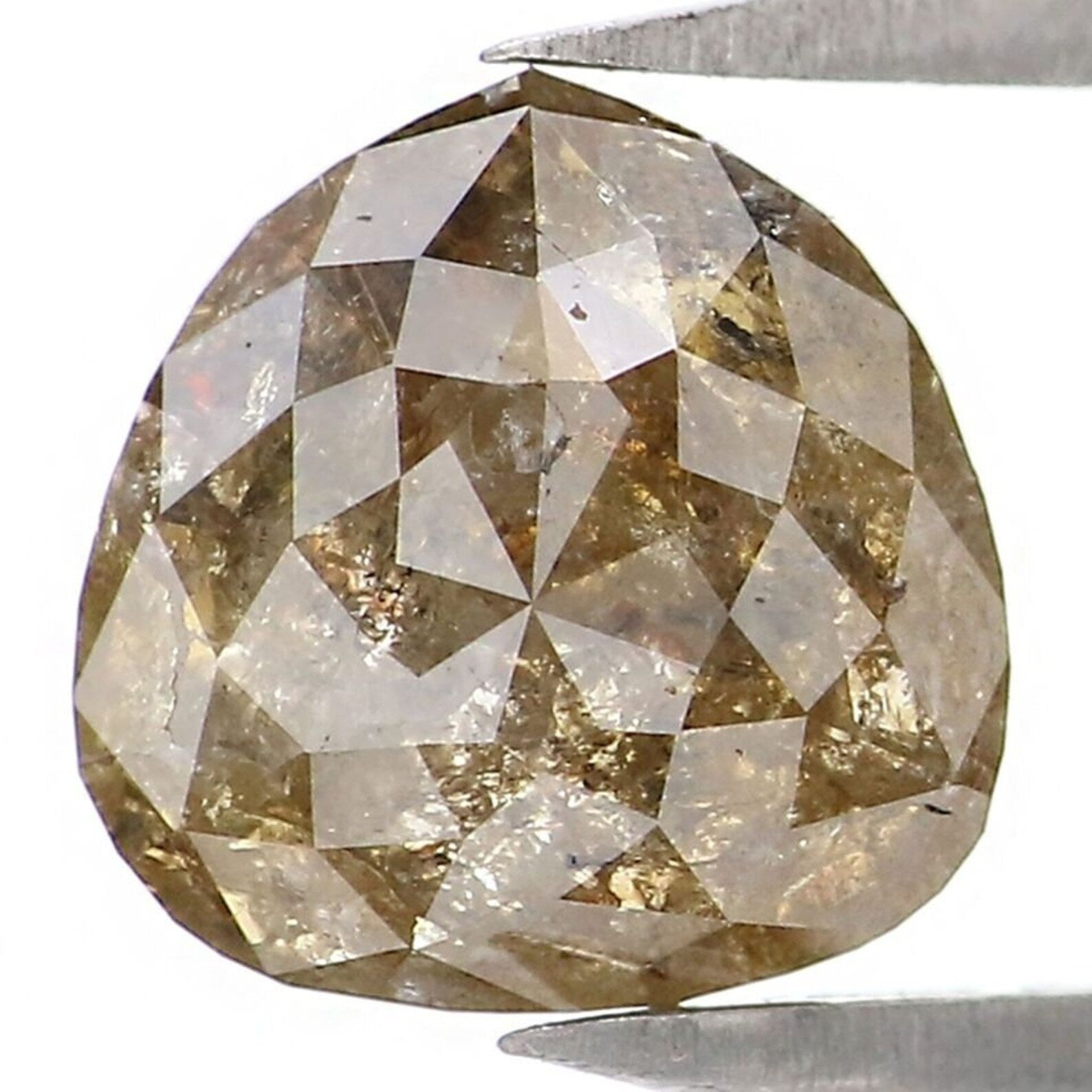 1.48 CT Natural Loose Pear Shape Diamond Green Brown Color Pear Shape Diamond 7.25 MM Natural Loose Diamond Pear Rose Cut Diamond NQ8692