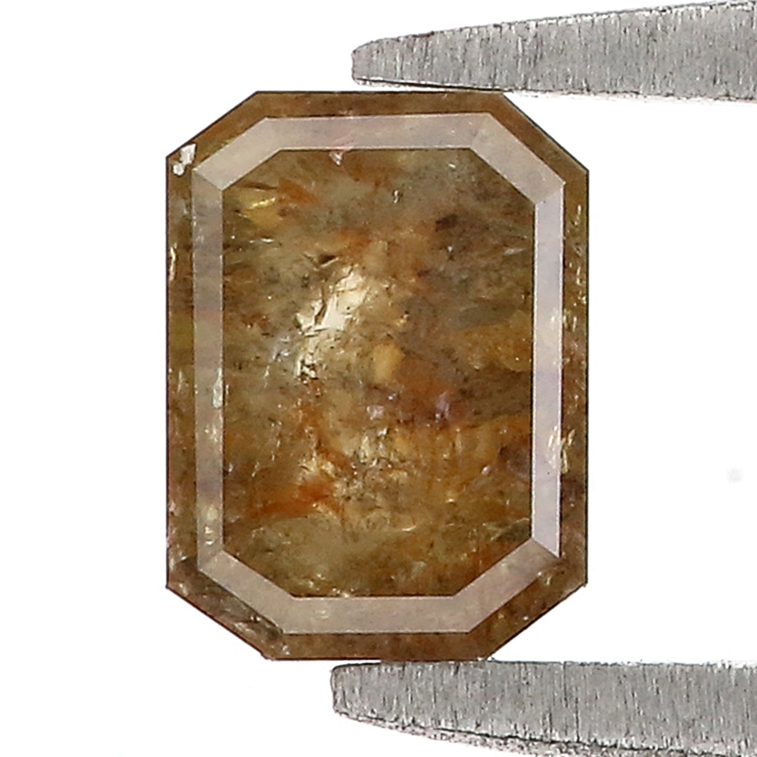 0.71 Ct Natural Loose Emerald Cut Diamond Green Brown Color Emerald Shape Diamond 6.35 MM Natural Loose Diamond Emerald Shape Diamond QL496