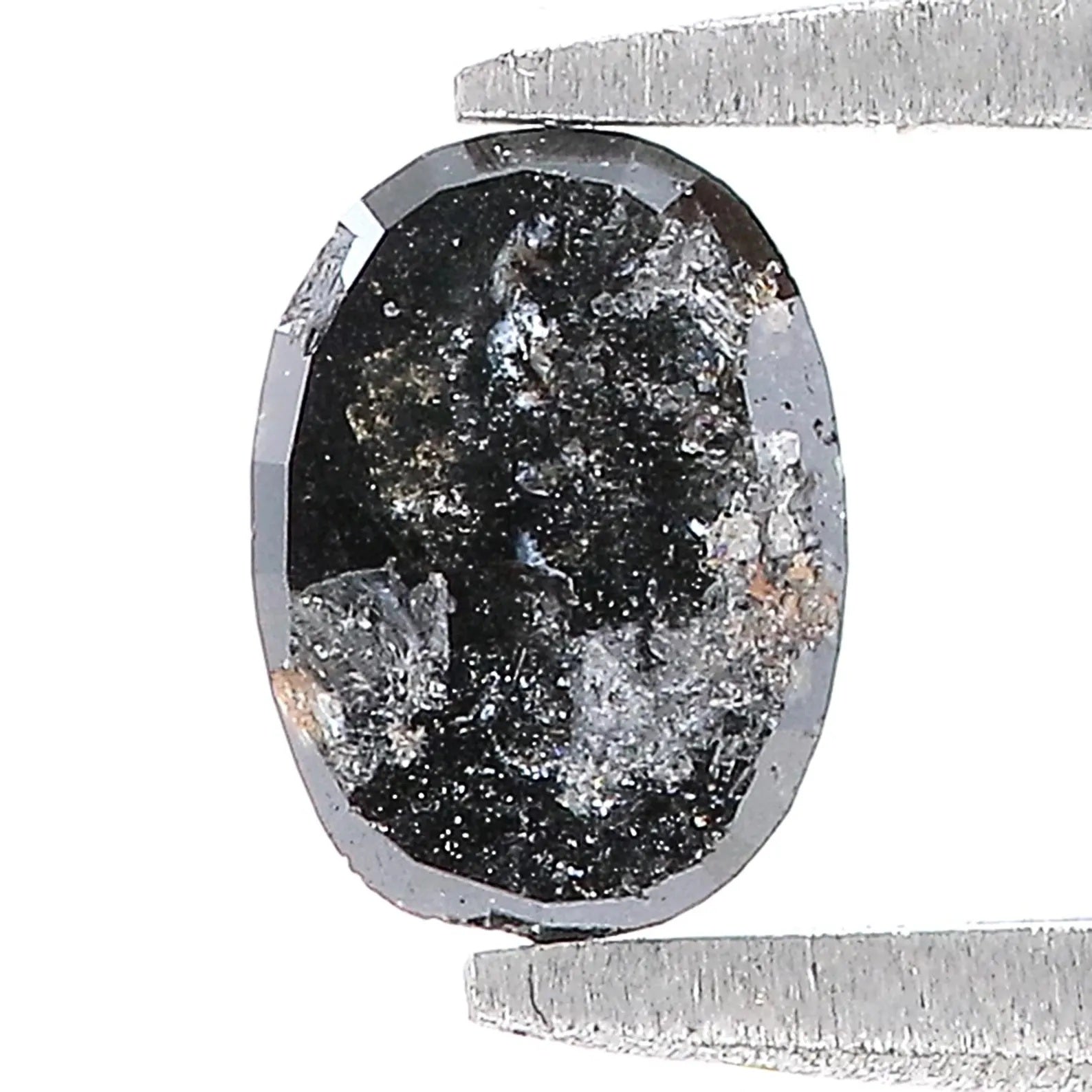 0.63 CT Natural Loose Oval Shape Diamond Black Color Oval Cut Diamond 6.00 MM Natural Loose Black Color Diamond Oval Rose Cut Diamond NQ1686