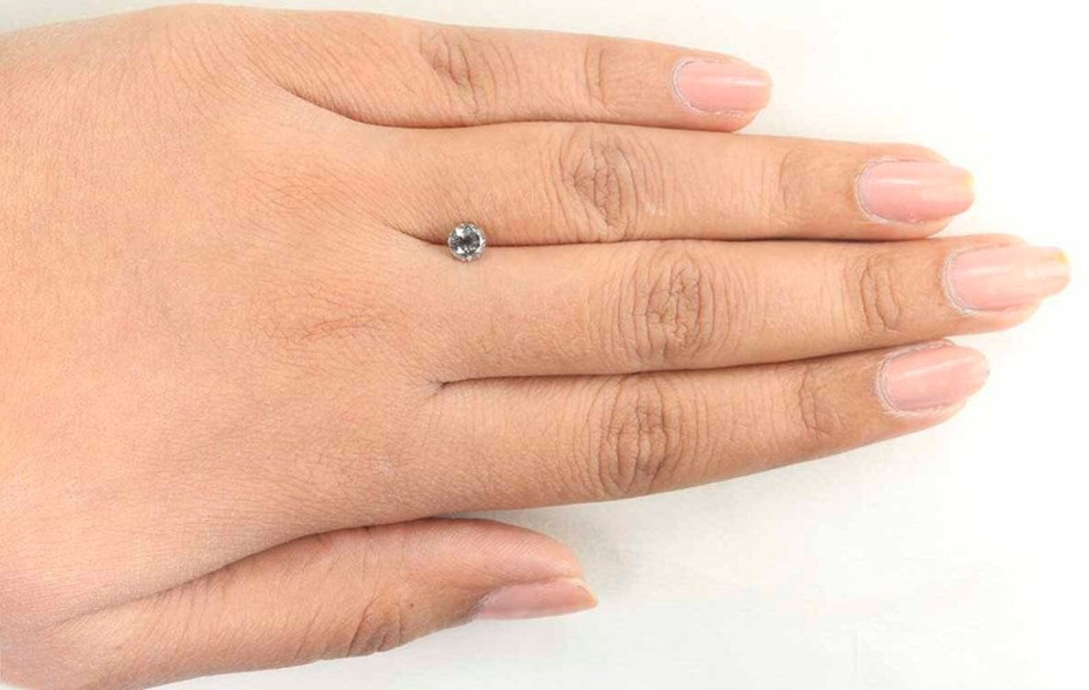 0.54 CT Natural Loose Round Shape Diamond Salt And Pepper Round Diamond 4.80 MM Natural Black Grey Color Round Brilliant Cut Diamond NQ800