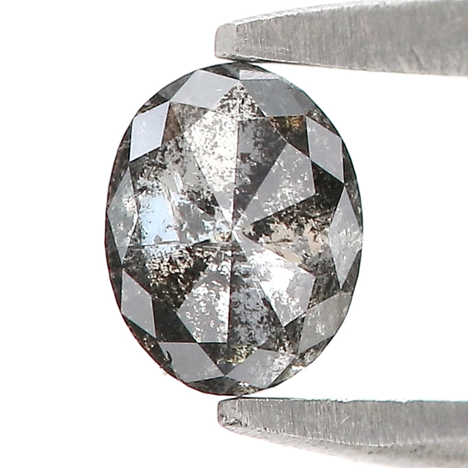0.36 CT Natural Loose Oval Shape Diamond Salt And Pepper Oval Cut Diamond 4.70 MM Natural Loose Black Grey Color Oval Rose Cut Diamond LQ698