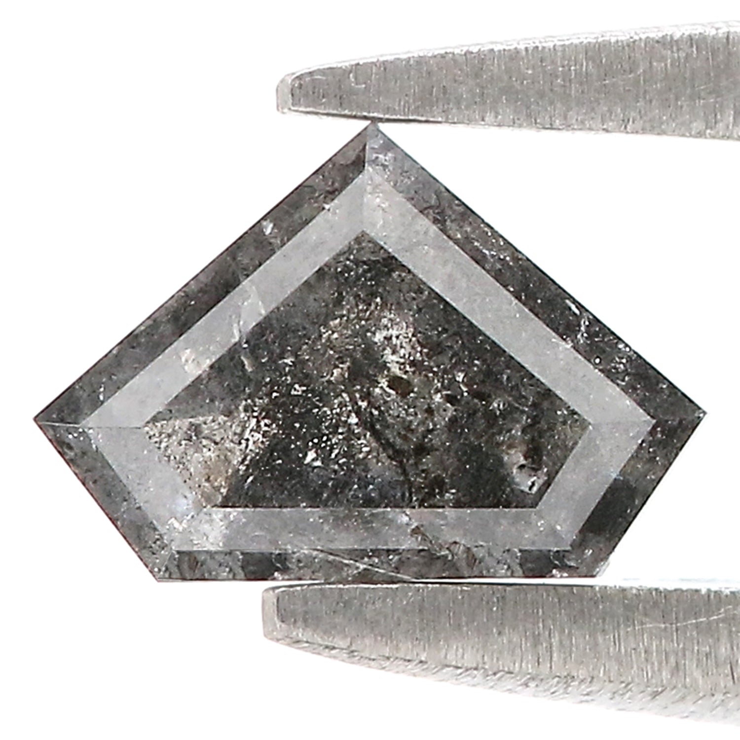 0.50 CT Natural Loose Shield Shape Diamond Salt And Pepper Shield Diamond 4.40 MM Natural Black Grey Color Shield Rose Cut Diamond N2664