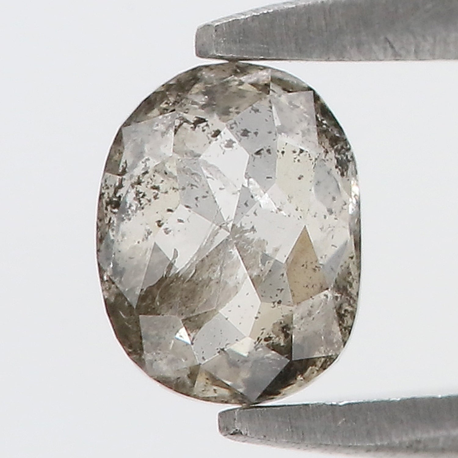 0.37 Ct Natural Loose Oval Shape Diamond Salt And Pepper Oval Cut Diamond 5.10 MM Natural Loose Black Grey Color Oval Rose Cut Diamond LQ395