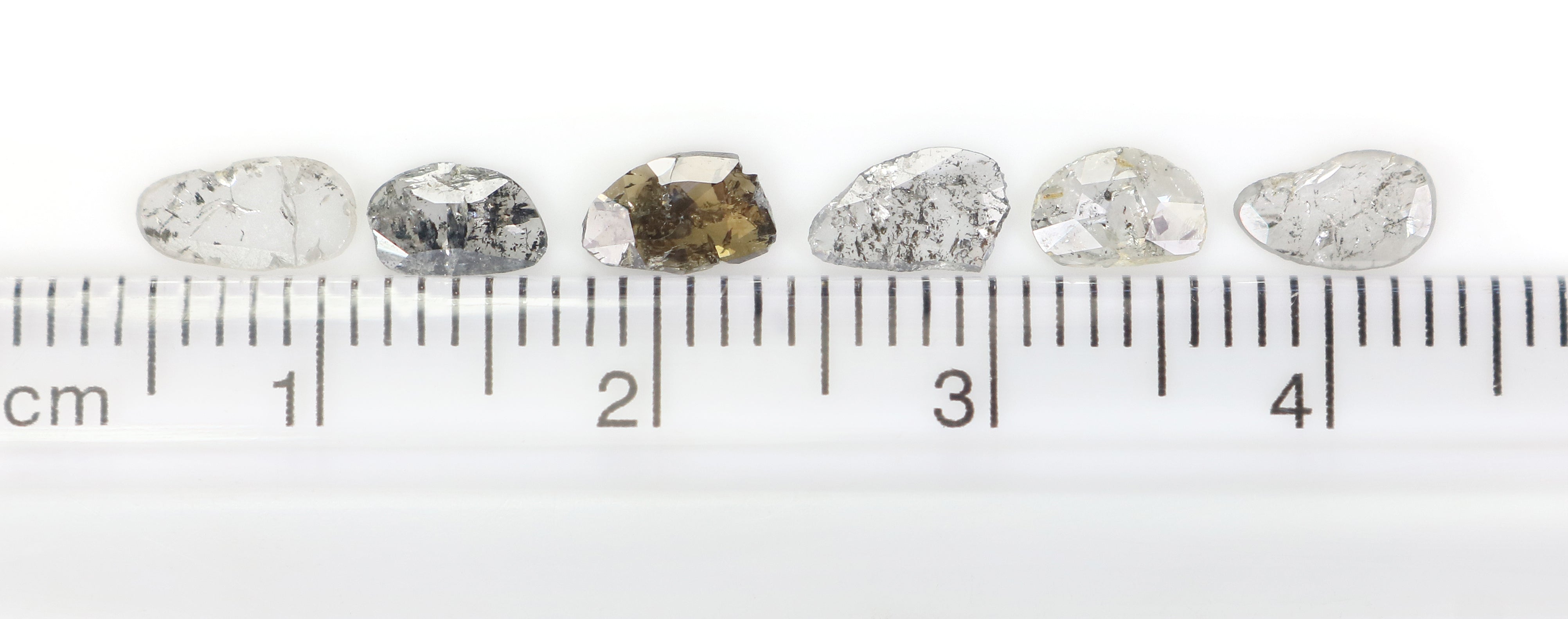 1.09 Ct Natural Loose Slice Shape Diamond Slice Salt And Pepper Diamond 5.25 MM Slice Natural Loose Diamond Slice Black Grey Diamond LQ2503