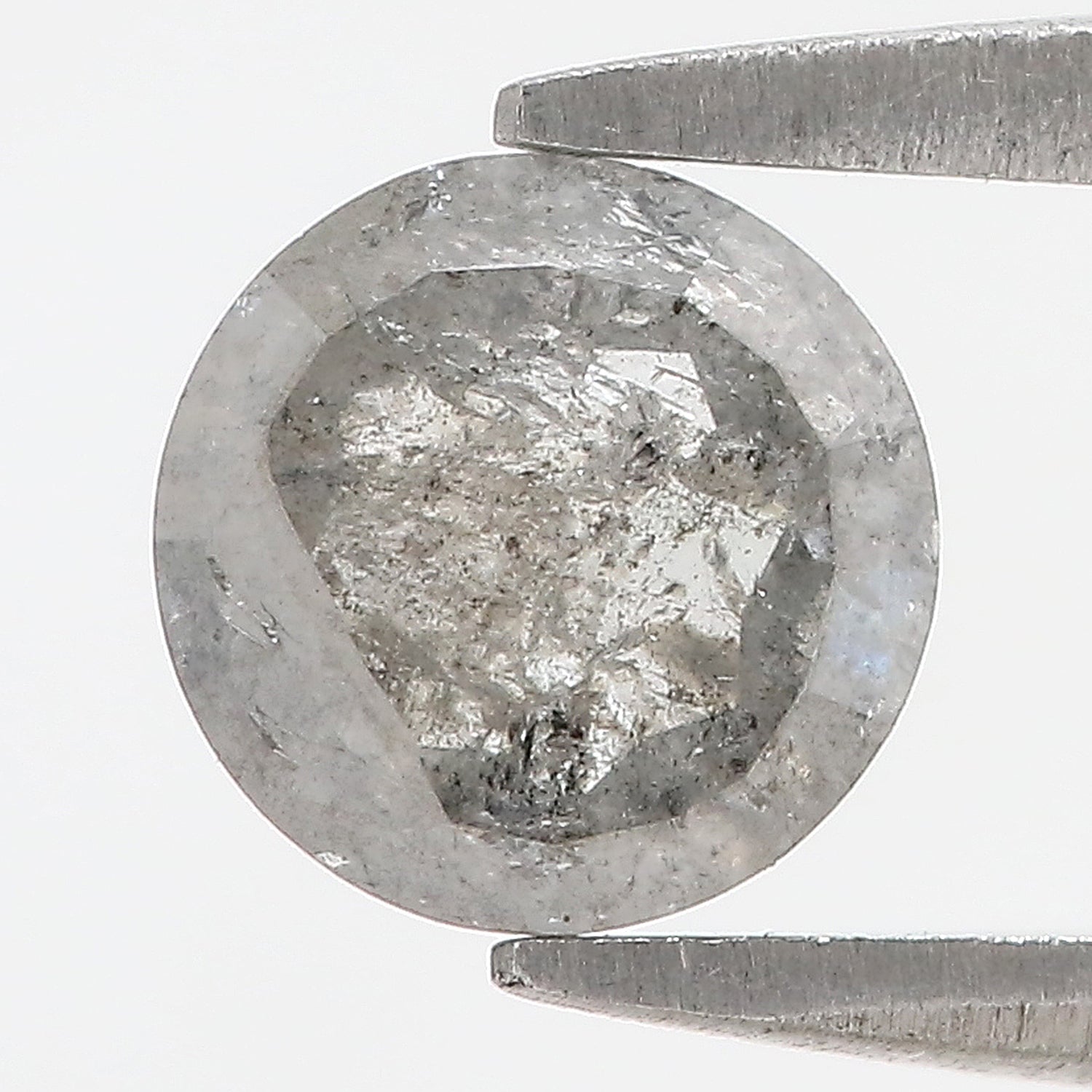 1.33 Ct Natural Loose Round Rose Cut Diamond Black Color Rose Cut Diamond 6.40 MM Natural Loose Salt And Pepper Rose Cut Diamond LQ1944