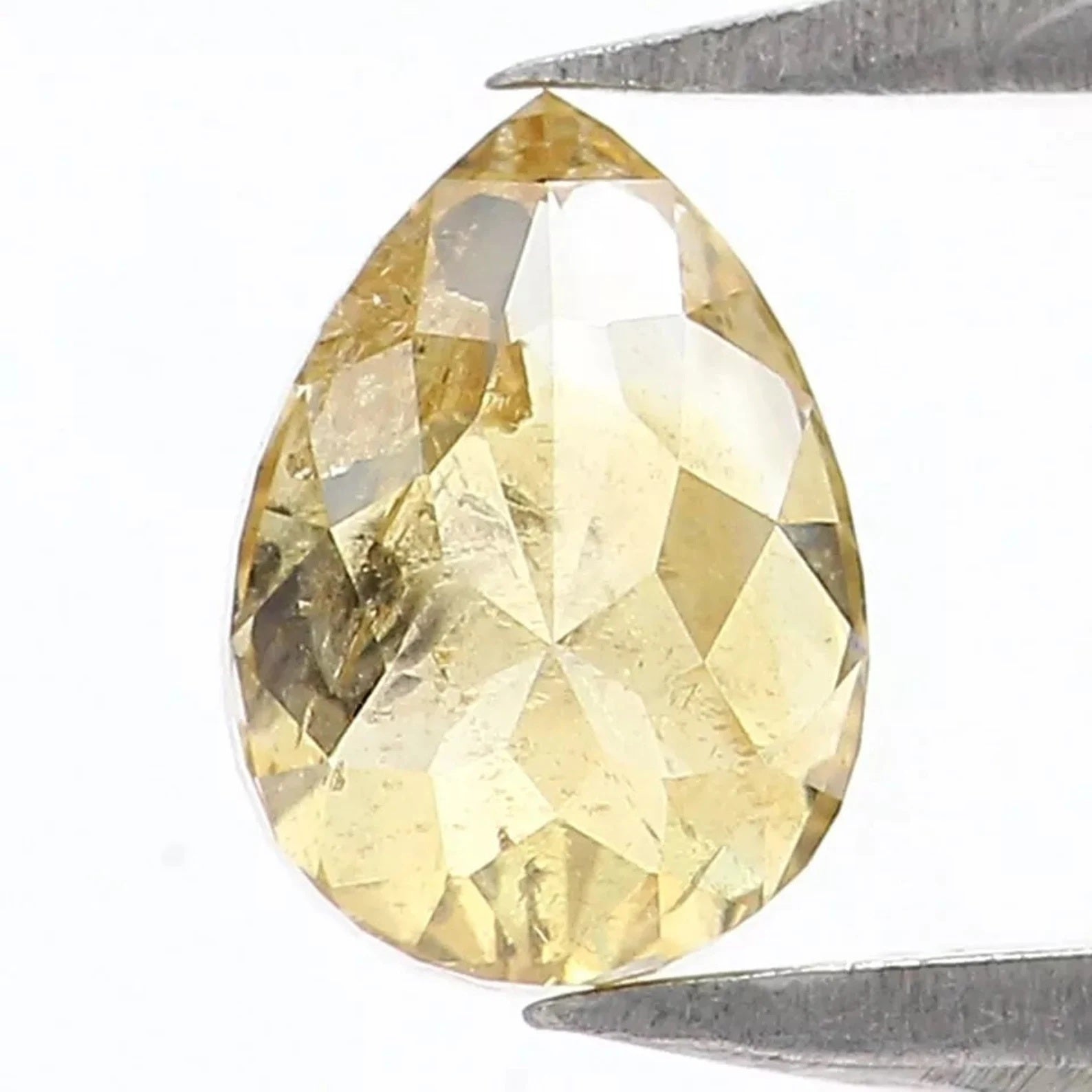 0.61 CT Natural Loose Pear Shape Diamond Yellow Color Pear Cut Diamond 6.00 MM Natural Loose Diamond Brown Color Pear Rose Cut Diamond NQ127