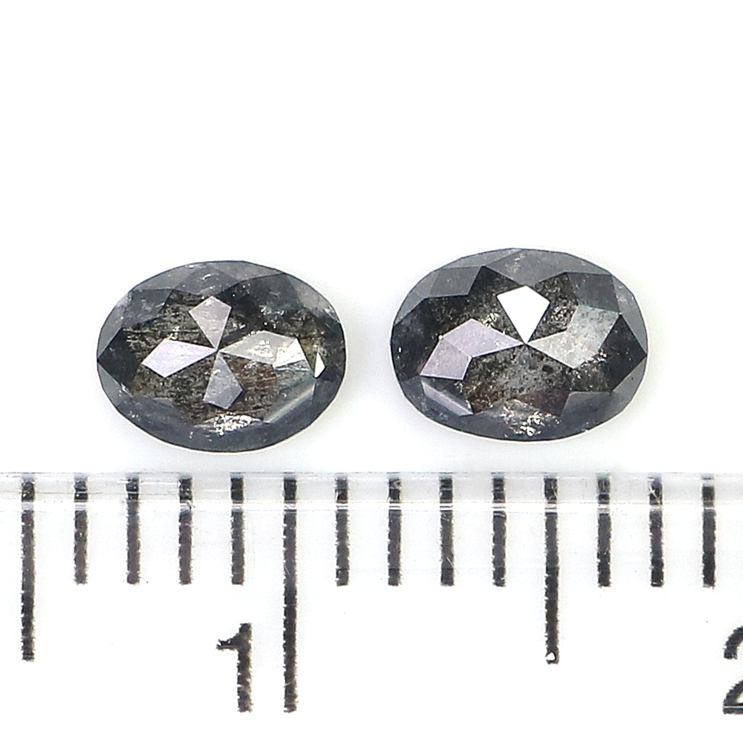 0.60 CT Natural Loose Oval Pair Diamond Black Grey Color Oval Cut Diamond 4.75 MM Salt And Pepper Oval Diamond Oval Cut Pair Diamond LQ2558