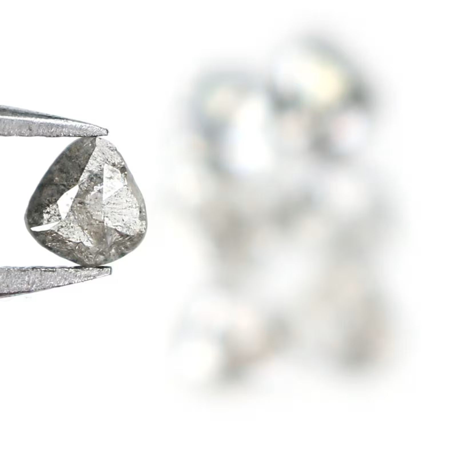 0.84 CT Natural Loose Slice Shape Diamond Salt And Pepper Slice Cut Diamond 3.65 MM Black Grey Color Slice Shape Rose Cut Diamond NQ1646