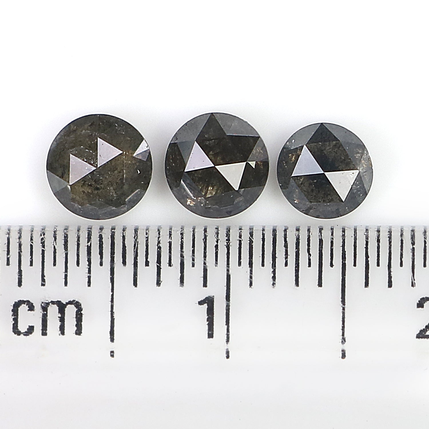 1.23 Ct Natural Loose Round Rose Cut Diamond Salt And Pepper Round Shape Diamond 4.10 MM Natural Black Grey Round Rose Cut Diamond LQ1136