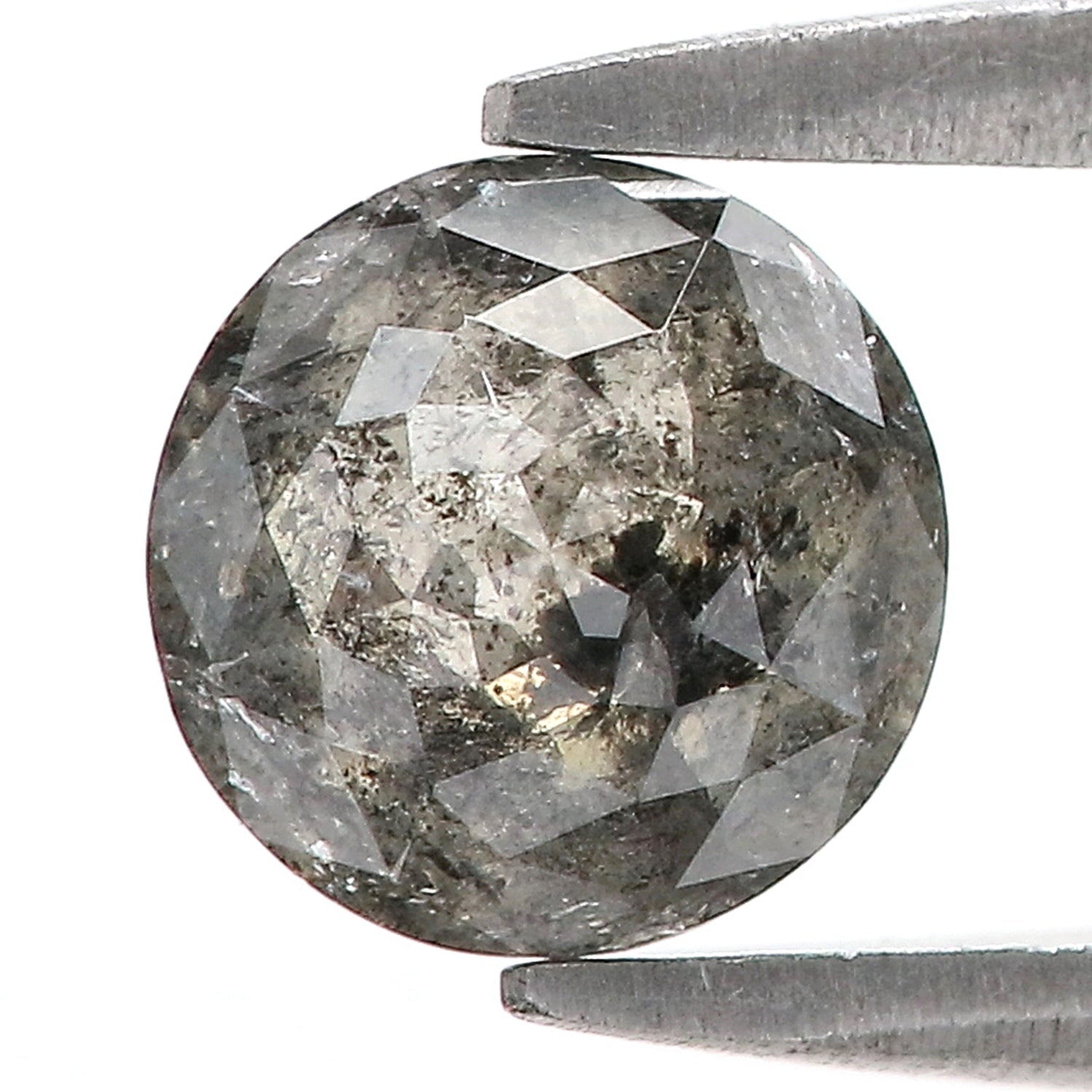0.95 CT Natural Loose Round Rose Cut Diamond Salt And Pepper Round Shape Diamond 6.30 MM Natural Black Grey Round Rose Cut Diamond LQ966