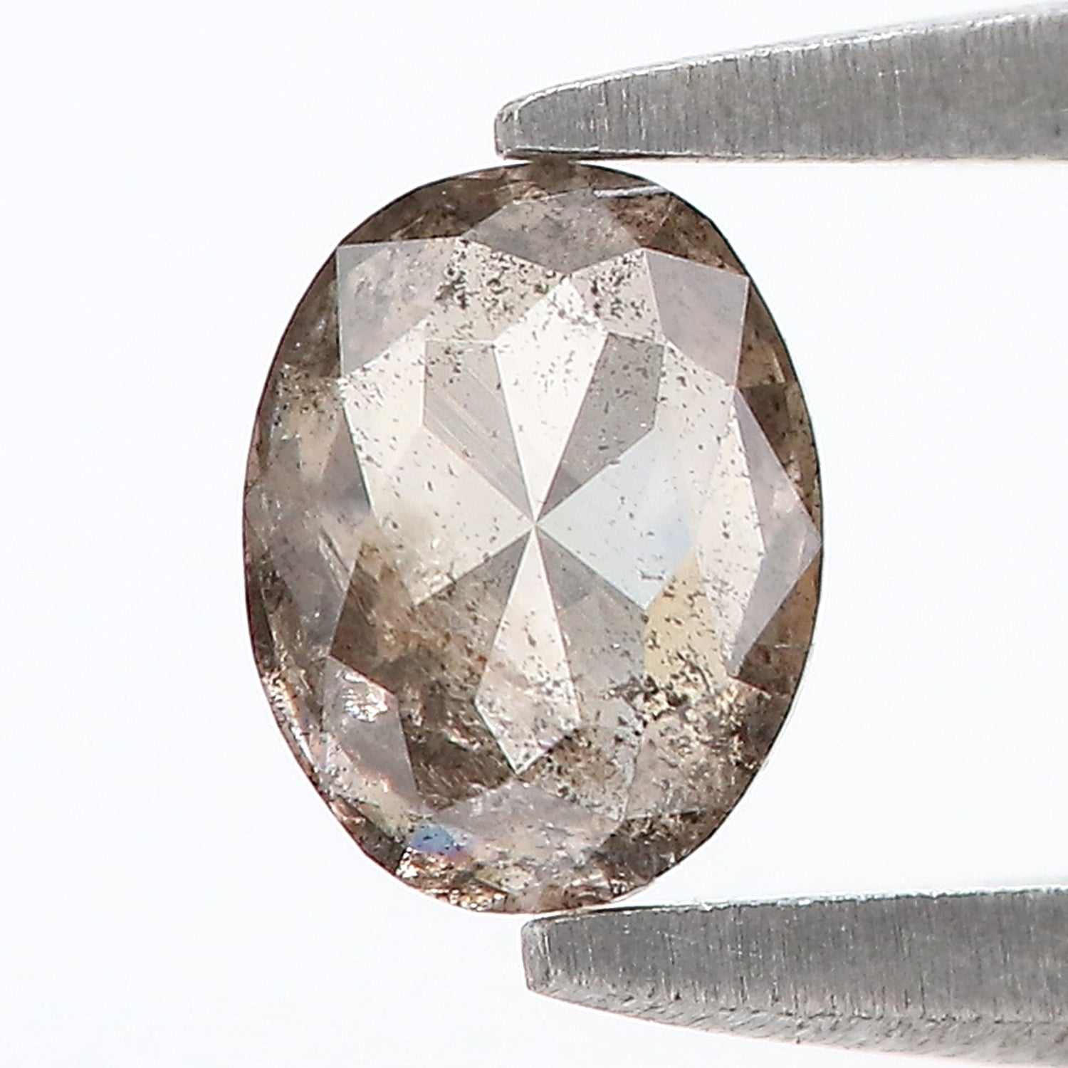 0.36 CT Natural Loose Oval Shape Diamond Salt And Pepper Oval Cut Diamond 5.25 MM Natural Loose Black Grey Color Oval Rose Cut Diamond LQ414