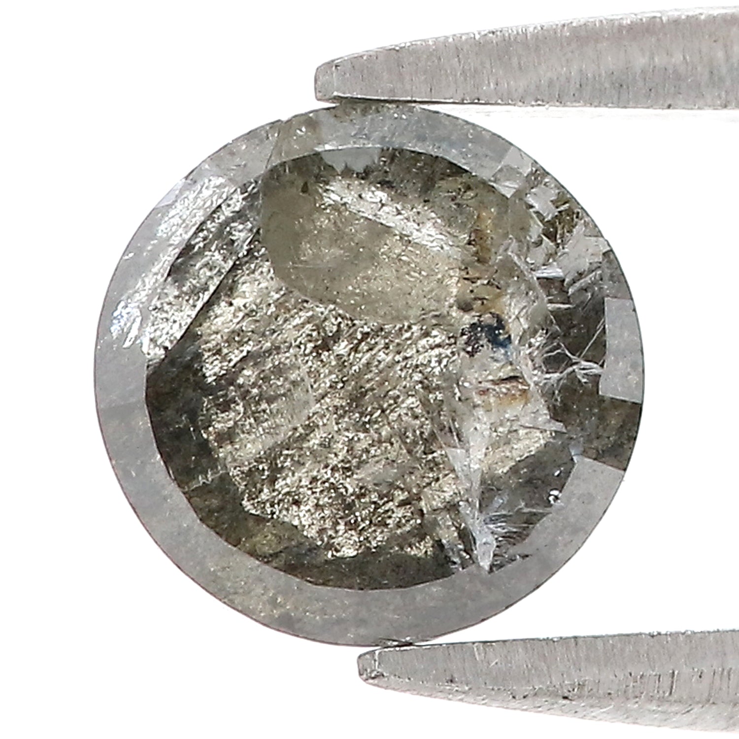 1.69 Ct Natural Loose Round Rose Cut Diamond Black Grey Color Rose Cut Diamond 7.30 MM Natural Loose Salt And Pepper Rose Cut Diamond QL1949